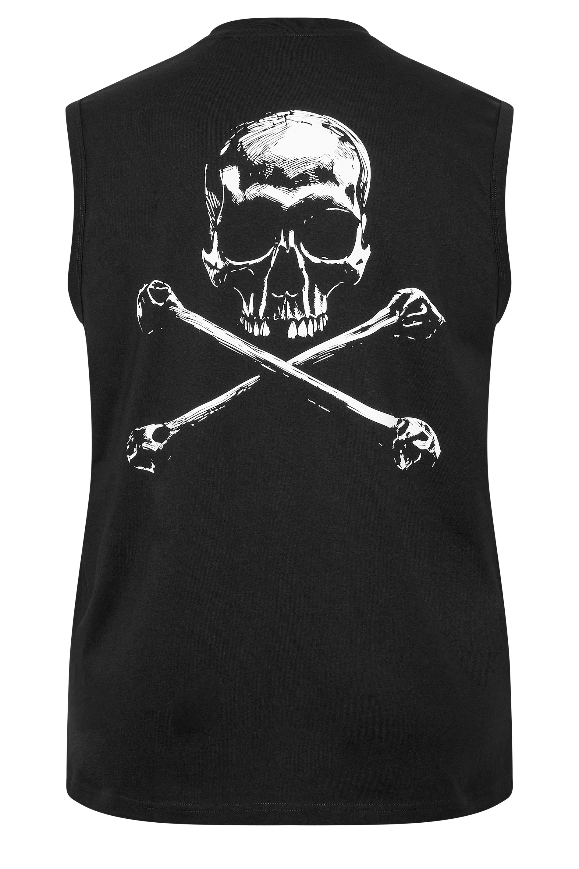 BadRhino Big & Tall Black Skull & Crossbones Graphic Muscle Vest | BadRhino 7