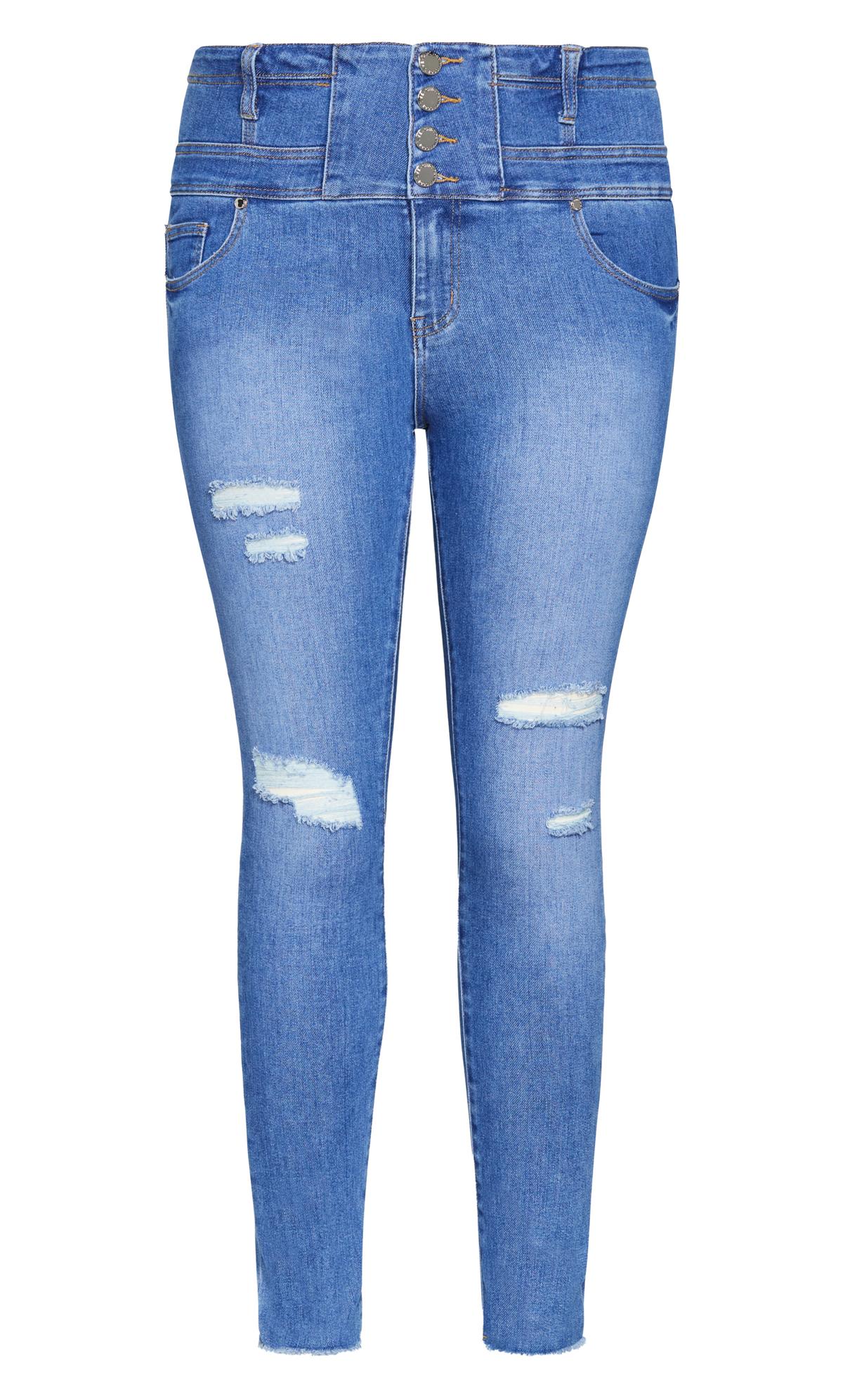 Evans Blue Corset Ripped Skinny Jeans 3