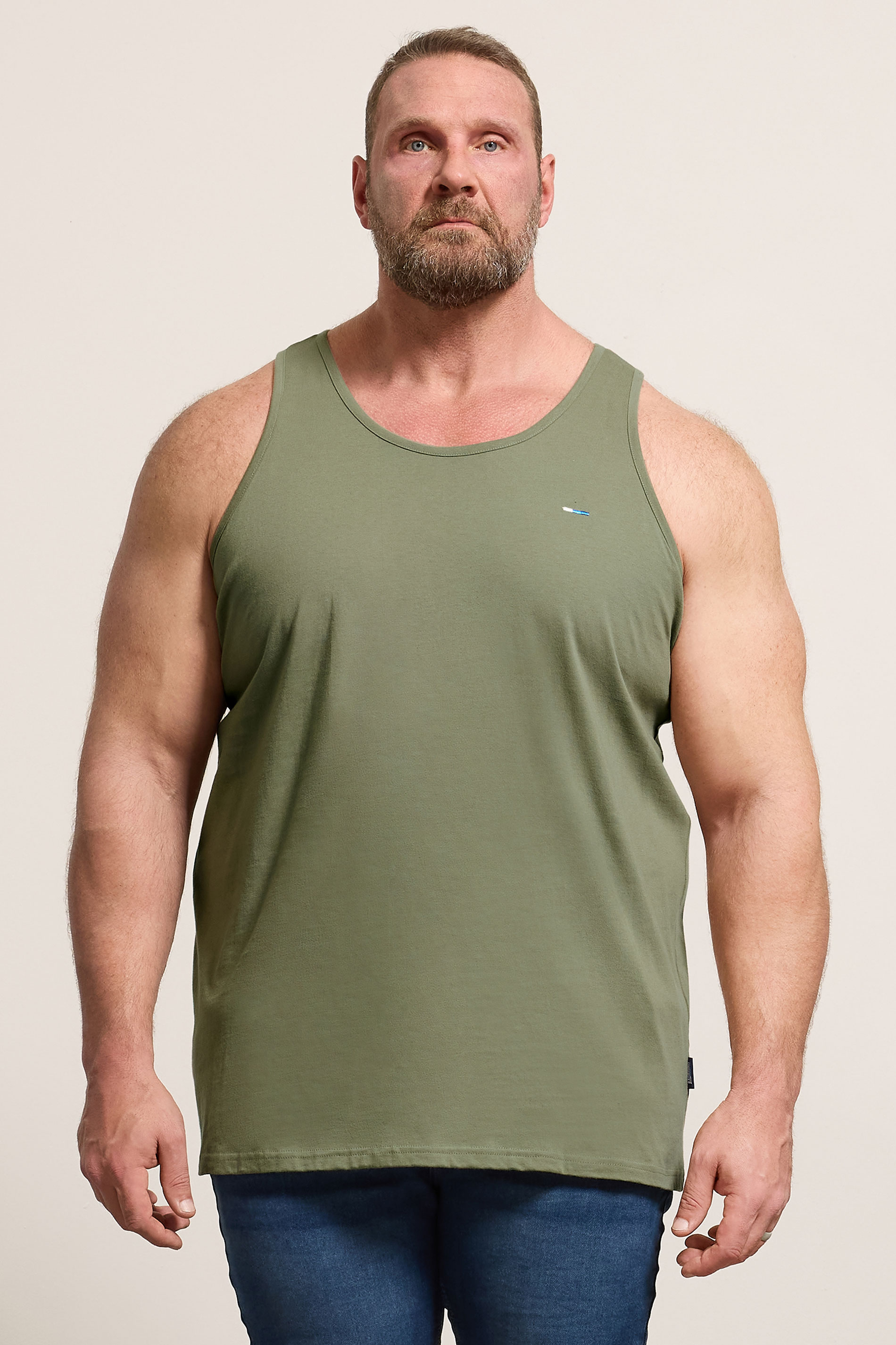 BadRhino Big & Tall 3 PACK Green/Blue/Brown Plain Vest Tops | BadRhino 4