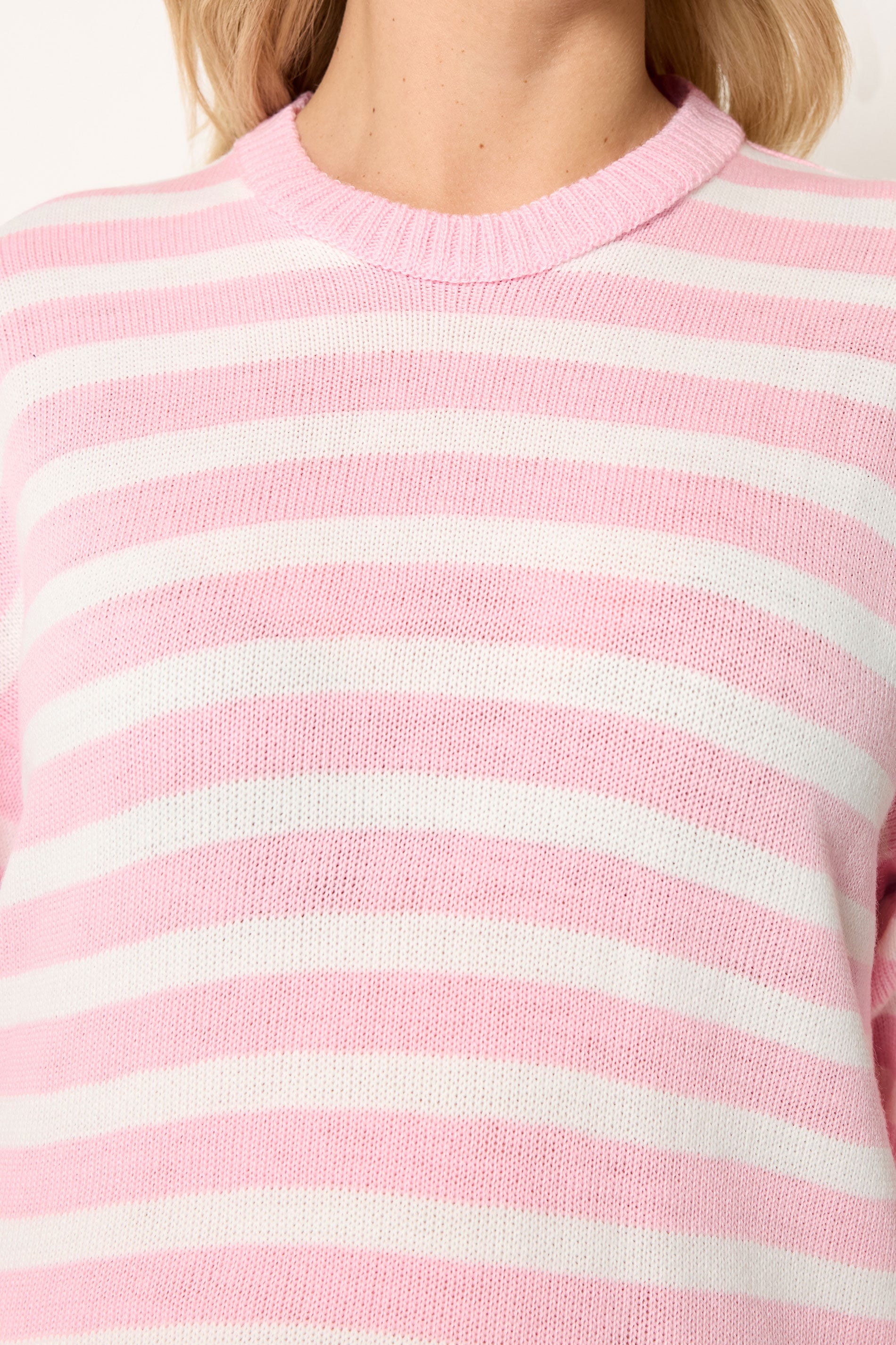 YOURS Plus Size Pink Striped Knitted Jumper | Yours Clothing 4