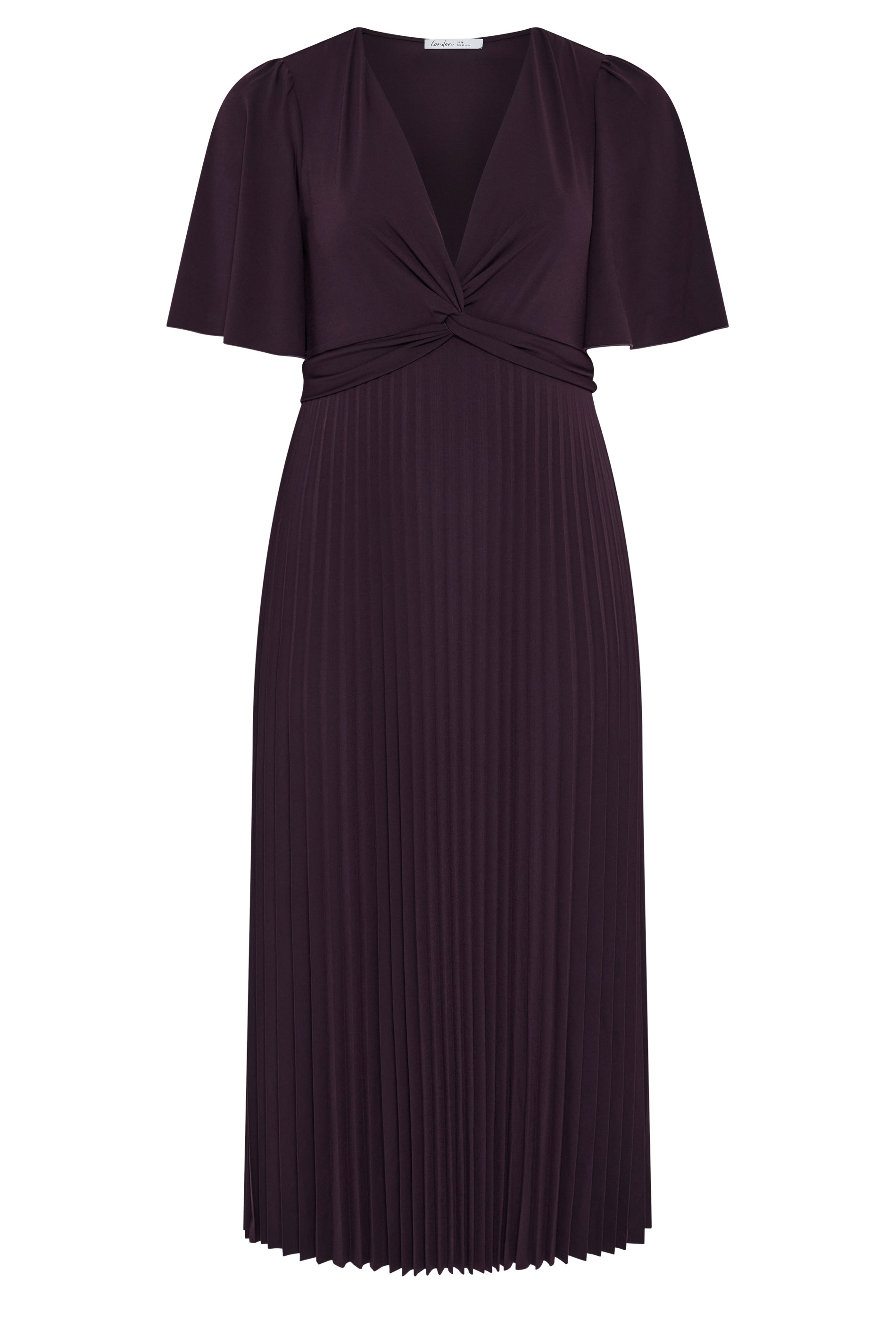 YOURS LONDON Plus Sized Dark Purple Knot Pleated Maxi Dress | Yours Clothing  6