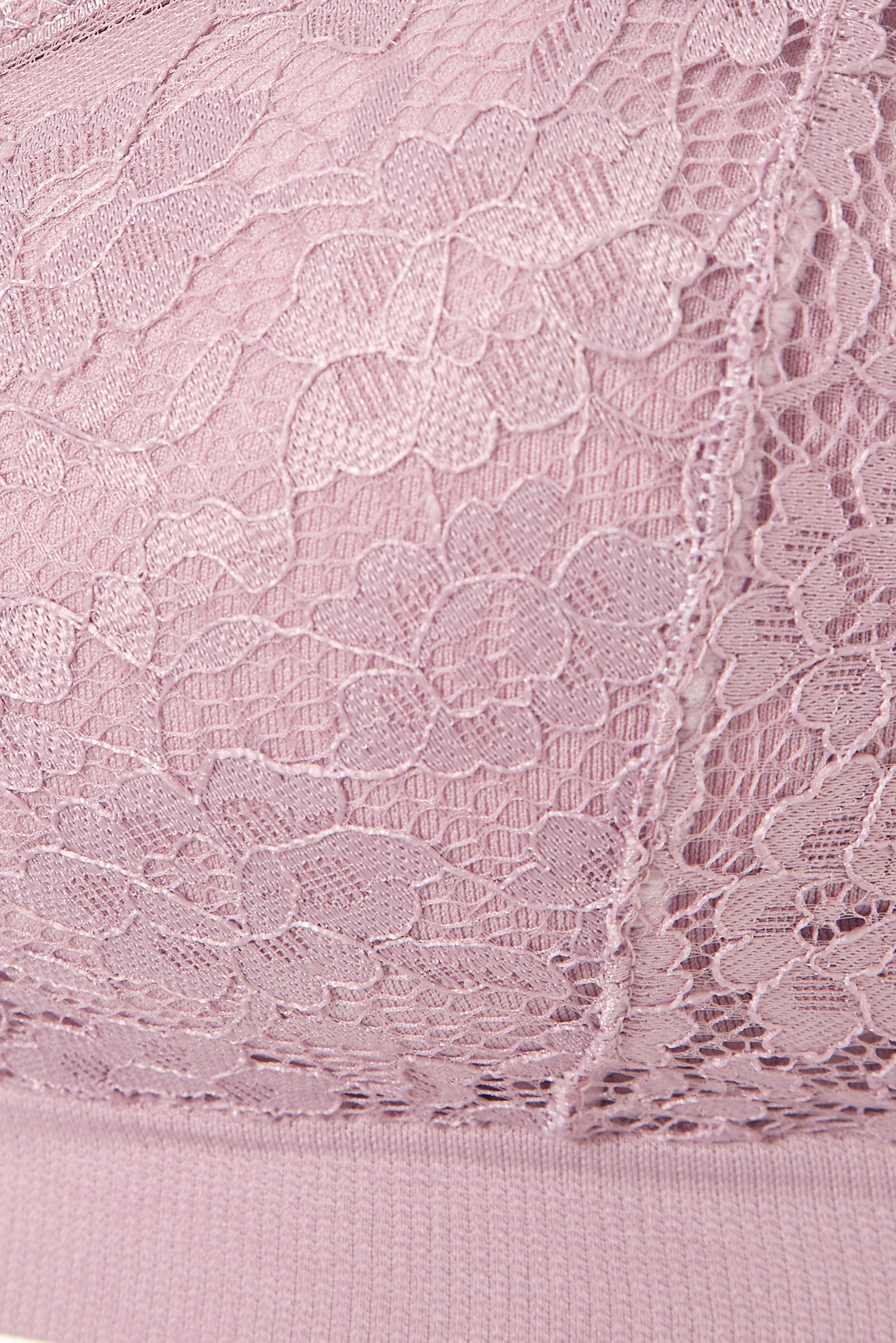 Plus Size Pink Seamless Lace Padded Non-Wired Bralette | Yours Clothing 5
