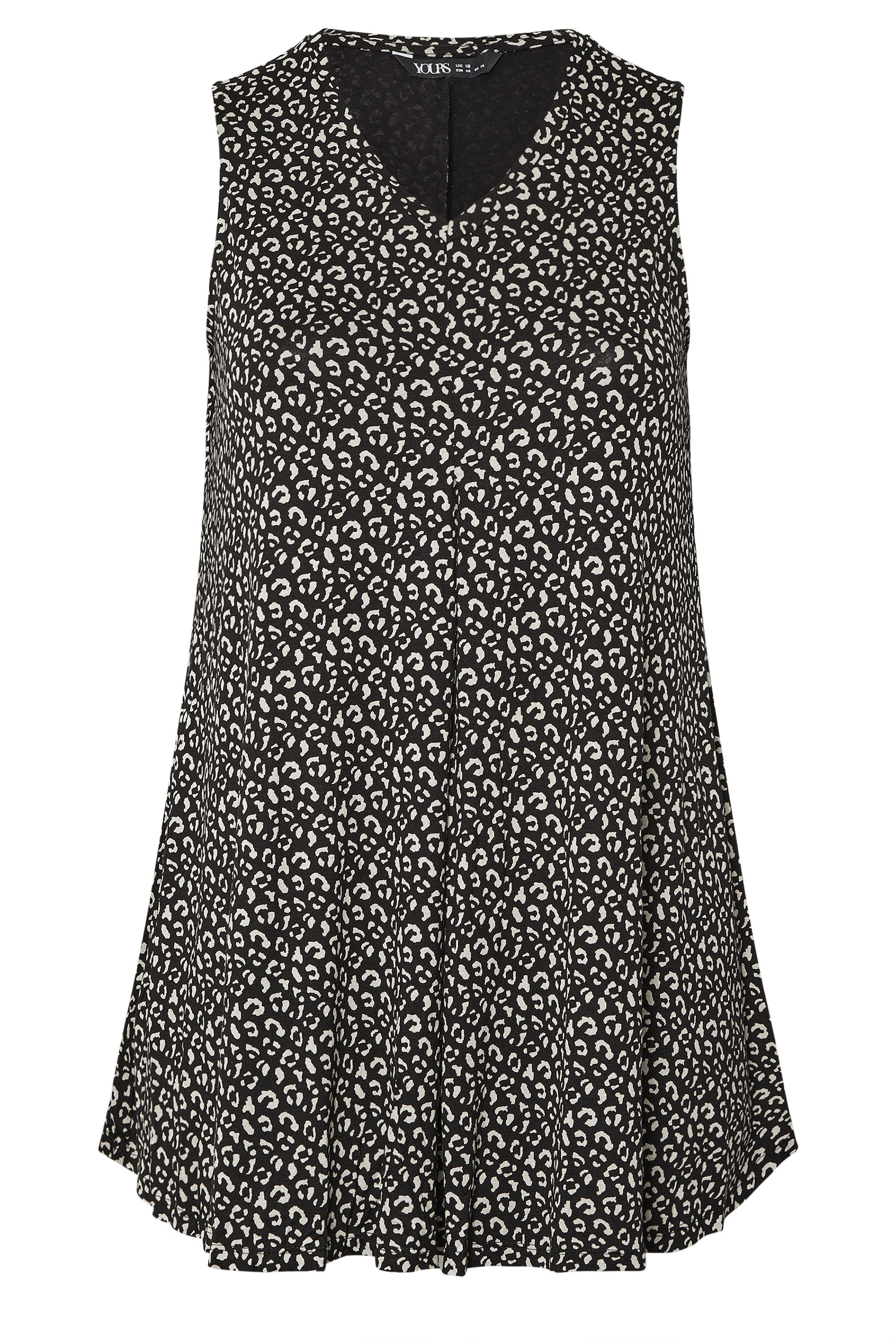 YOURS Plus Size Black Leopard Print Swing Vest Top | Yours Clothing  5