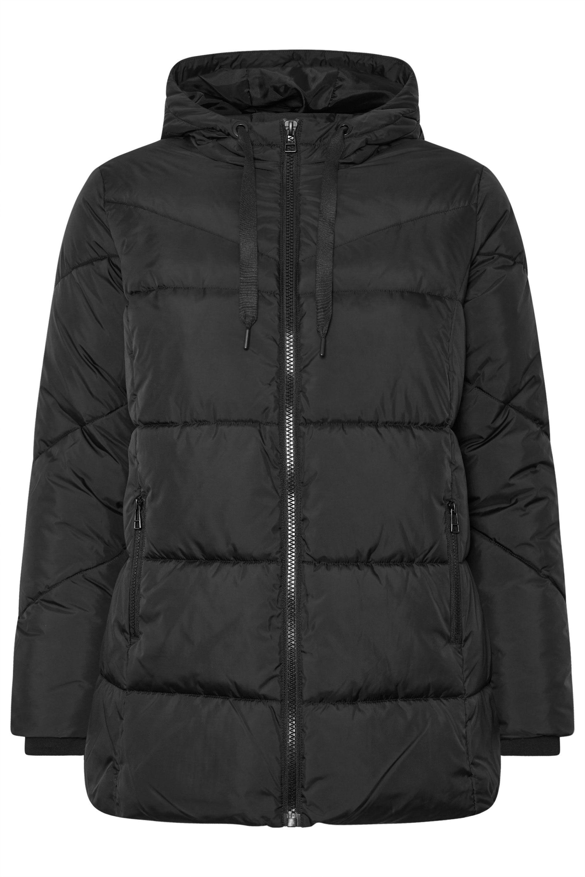 YOURS Plus Size Black Short Padded Coat | Yours Clothing 5