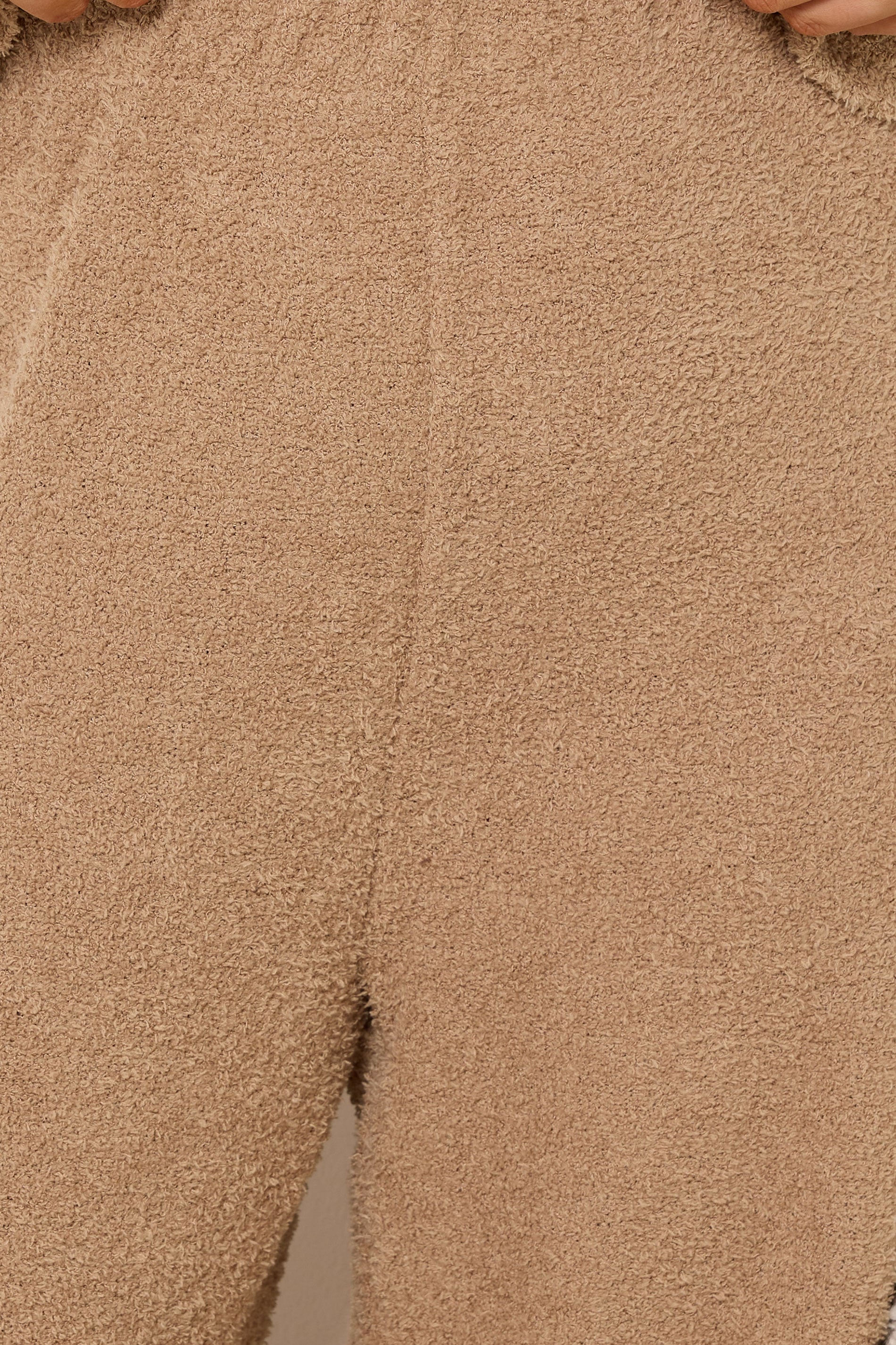 YOURS Plus Size Camel Brown Chenille Wide Leg Trousers | Yours Clothing 4