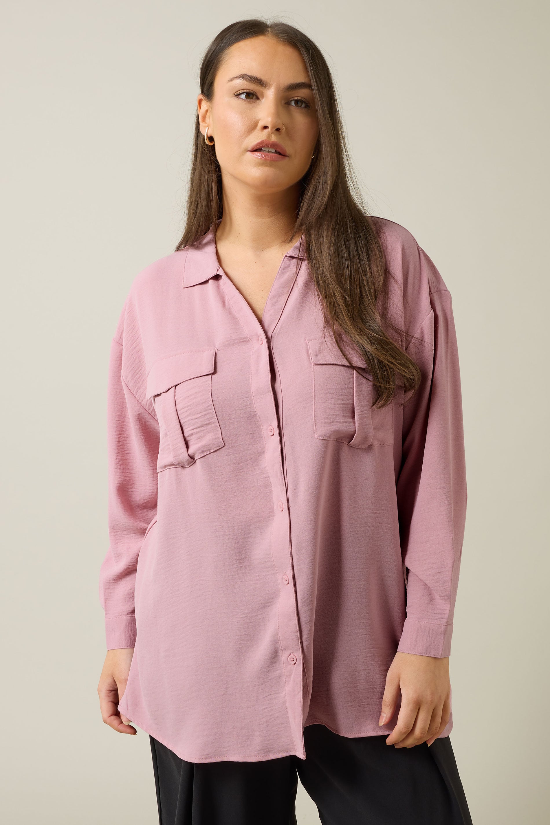 Evans Women's Pink Plus Utility Pocket Shirt Size 30-32