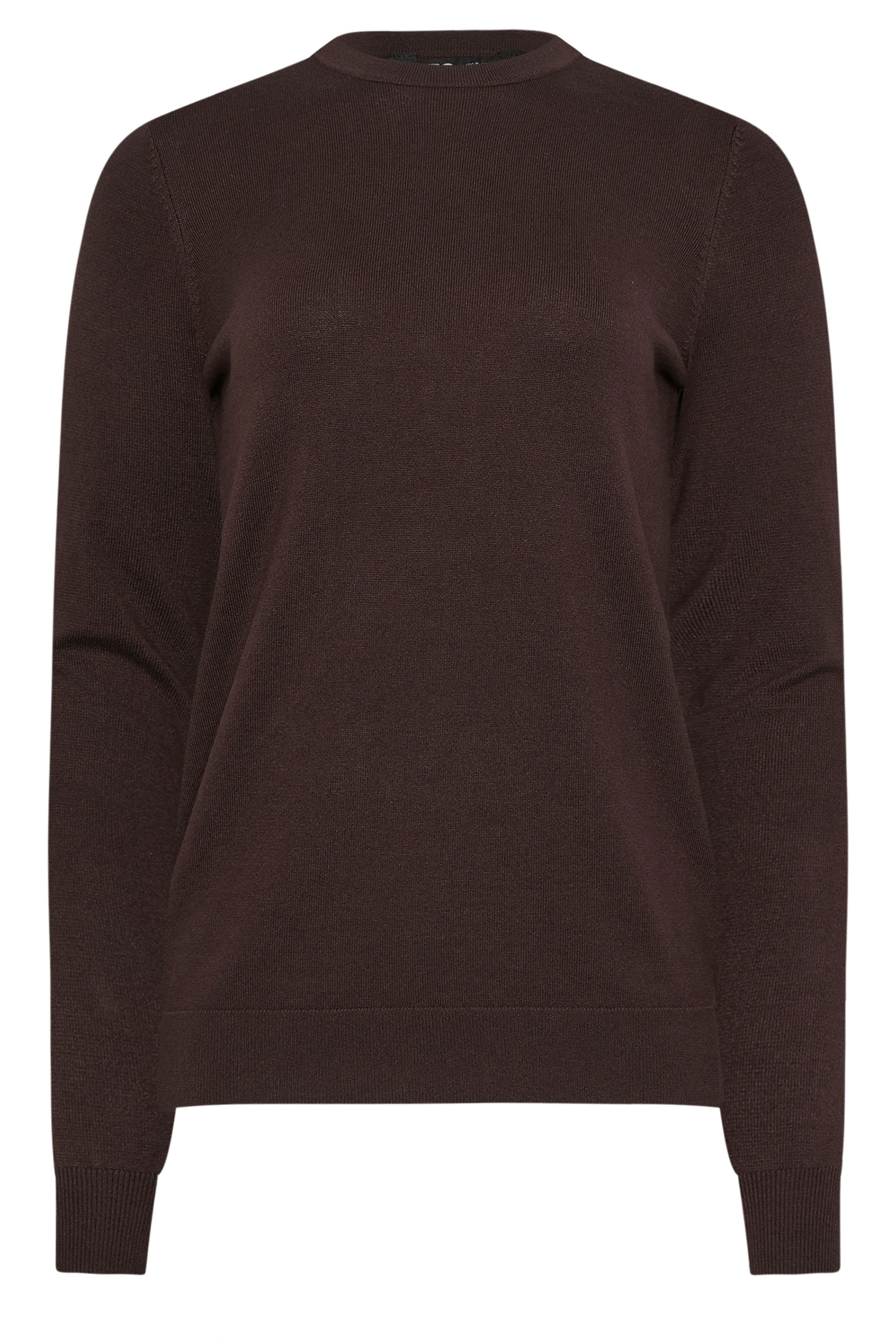 LTS Tall Dark Brown Knitted Crew Neck Jumper | Long Tall Sally 5