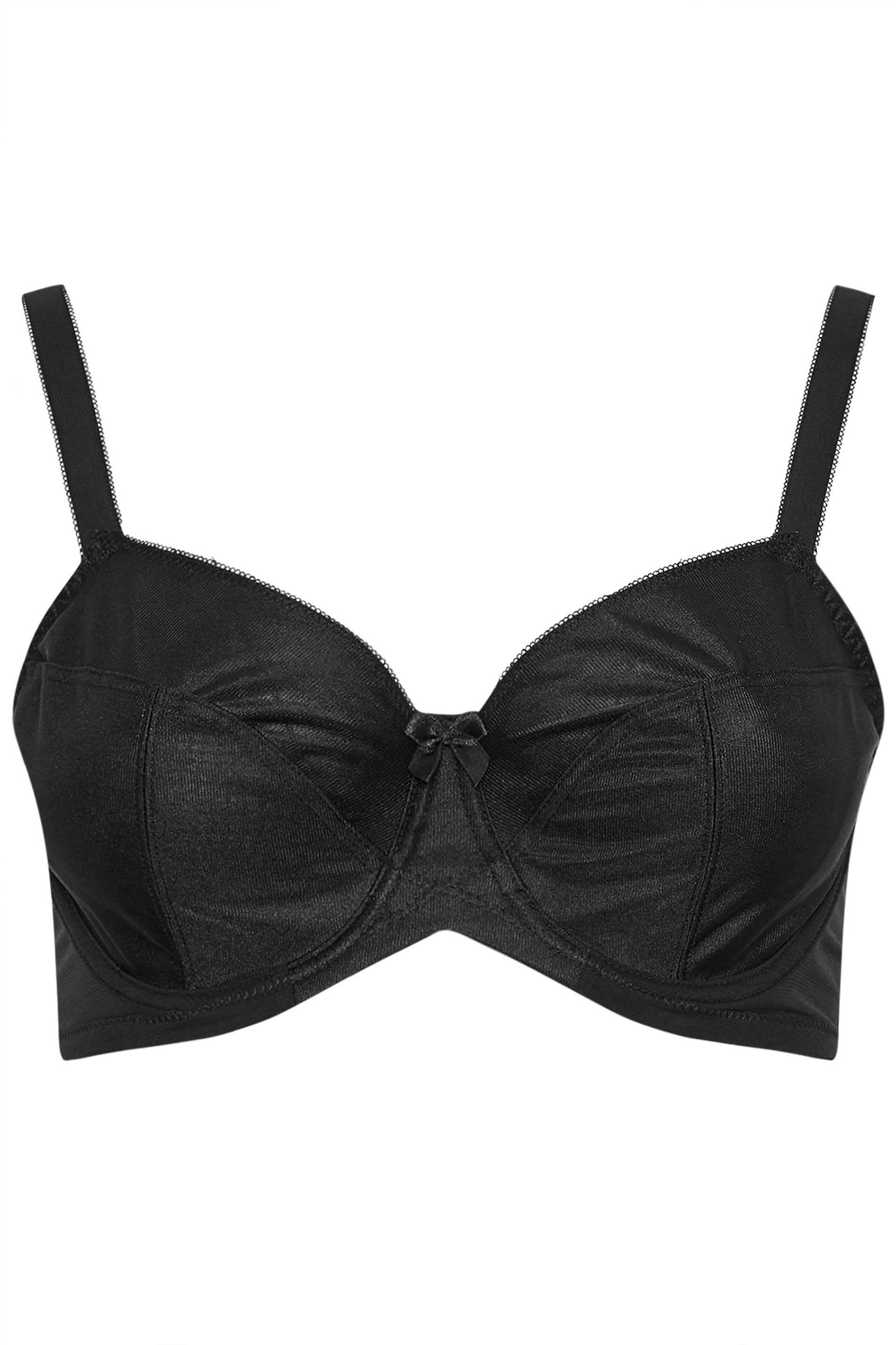YOURS Plus Size Black Smooth Classic Non-Padded Underwired Full Cup Bra | Yours Clothing 3
