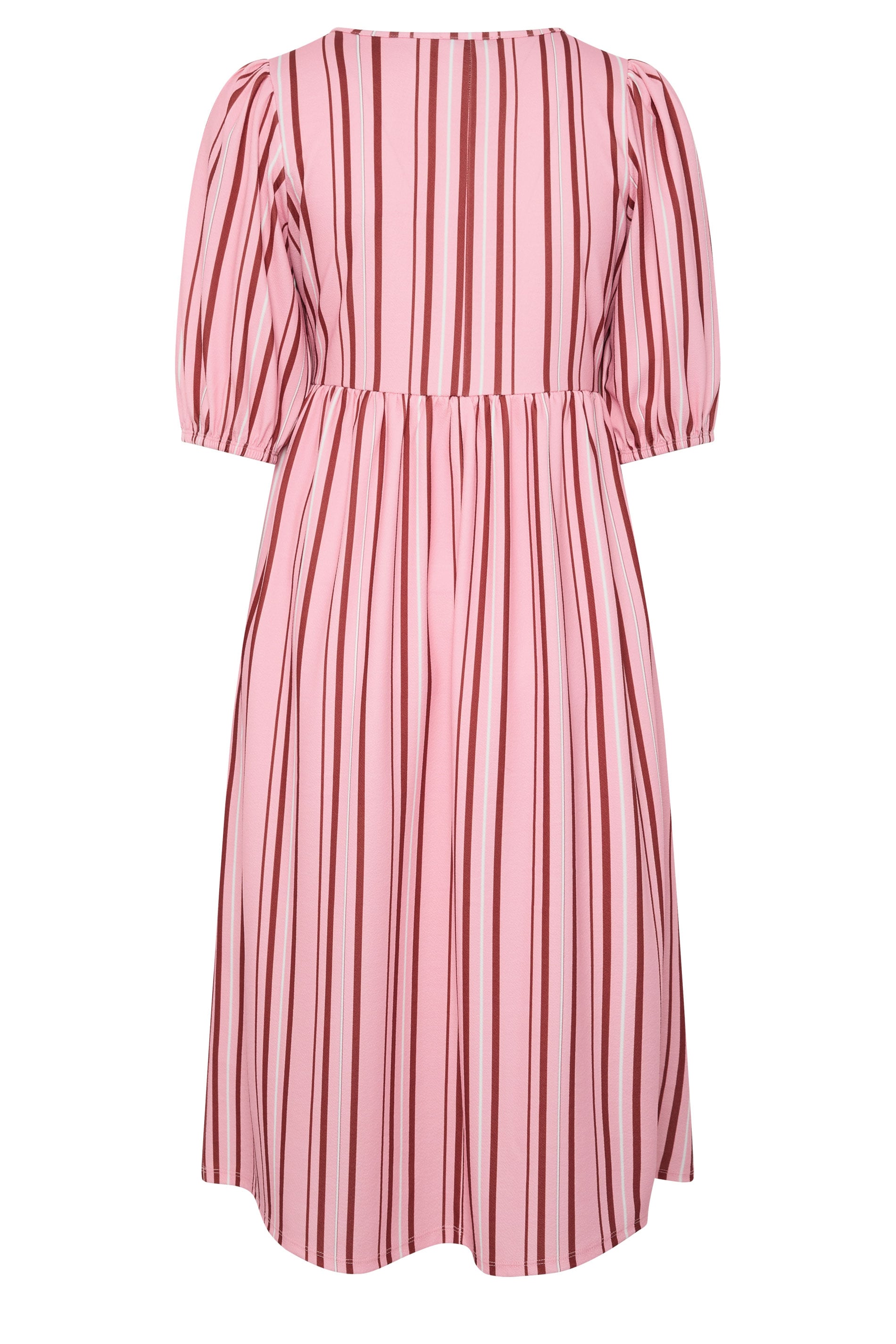 LIMITED COLLECTION Plus Size Pink Stripe Peplum Dress | Yours Clothing 6