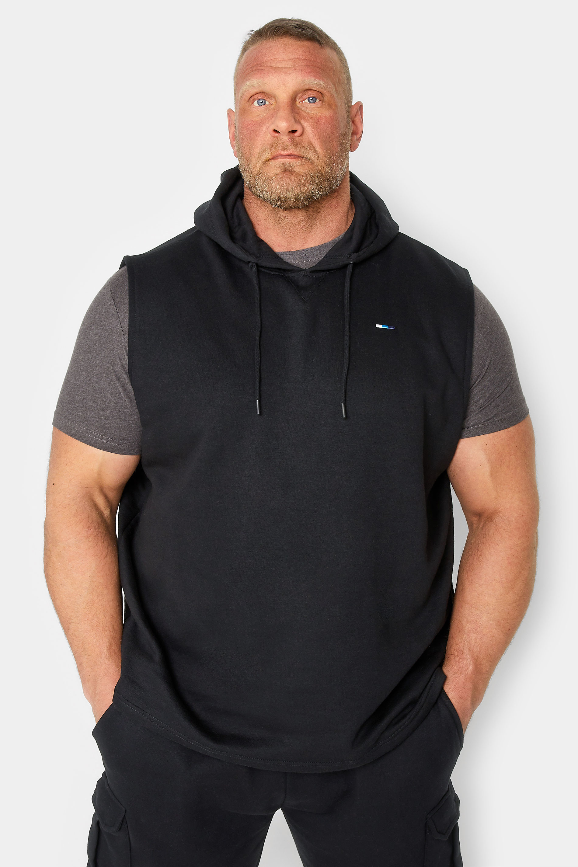 BadRhino Black Essential Sleeveless Hoodie | BadRhino 1