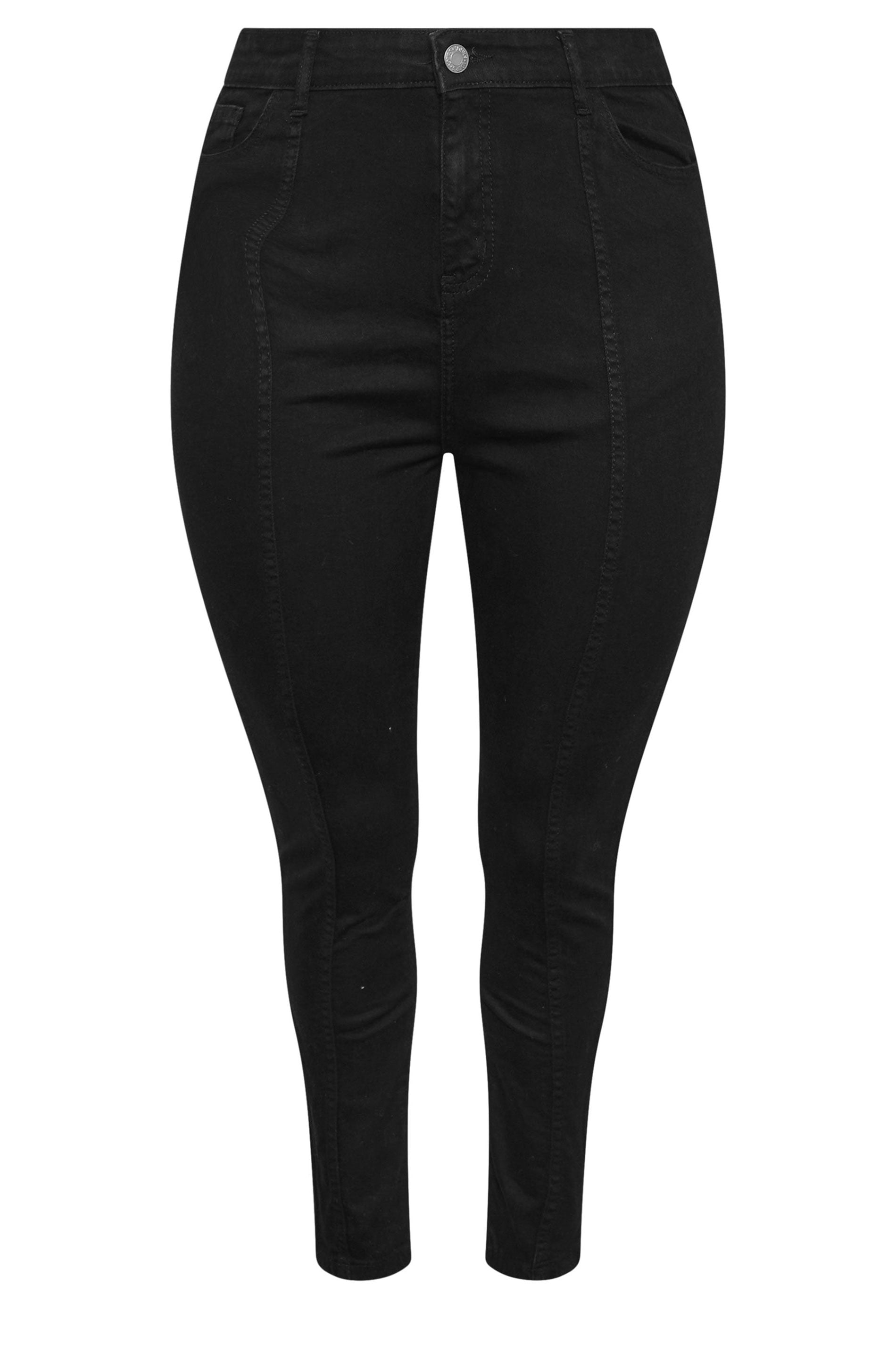 YOURS Plus Size Black Skinny Stretch AVA Zip Hem Jeans | Yours Clothing 6