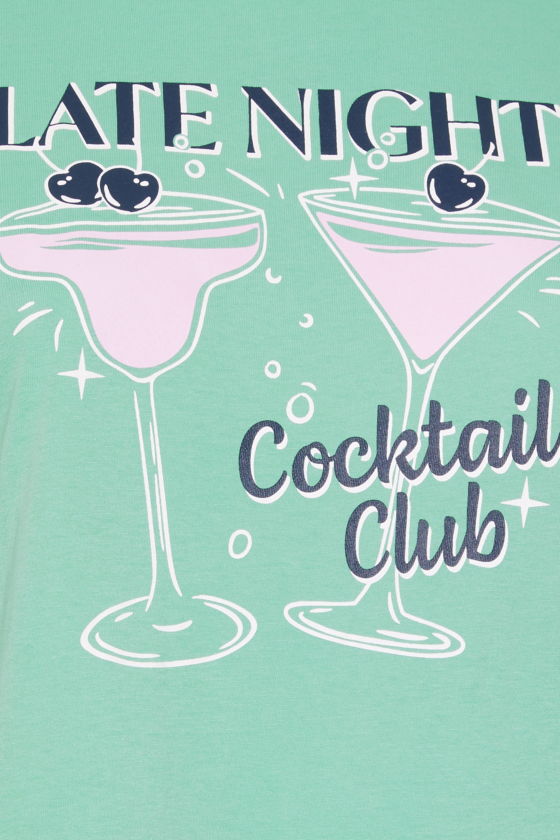 YOURSET 2 PACK Plus Size Green Cocktail Print Sleep Tee Nightdresses | Yours Clothing 11