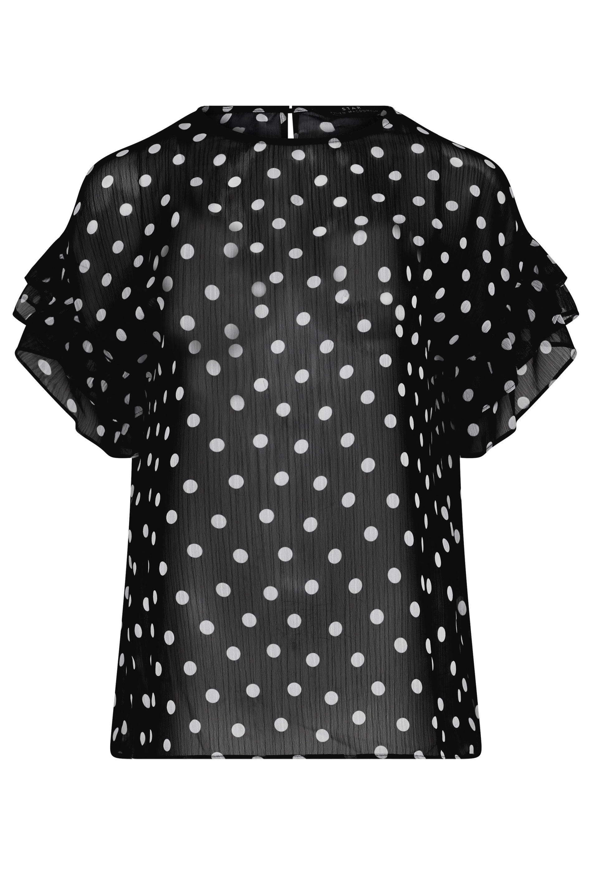 STAR Black Polka Dot Mesh Top | StarByJM 5