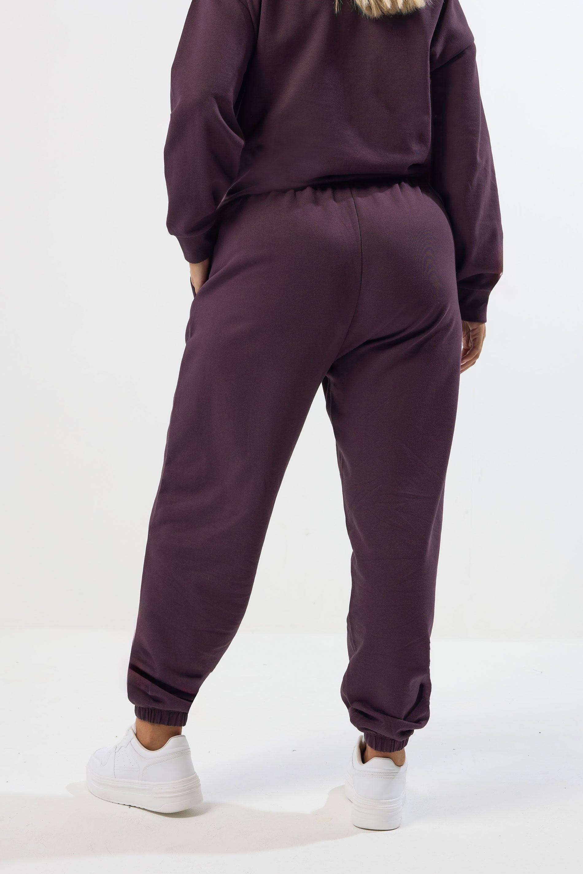 YOURS Plus Size Purple Cuffed Leg Joggers | Yours Clothing 2