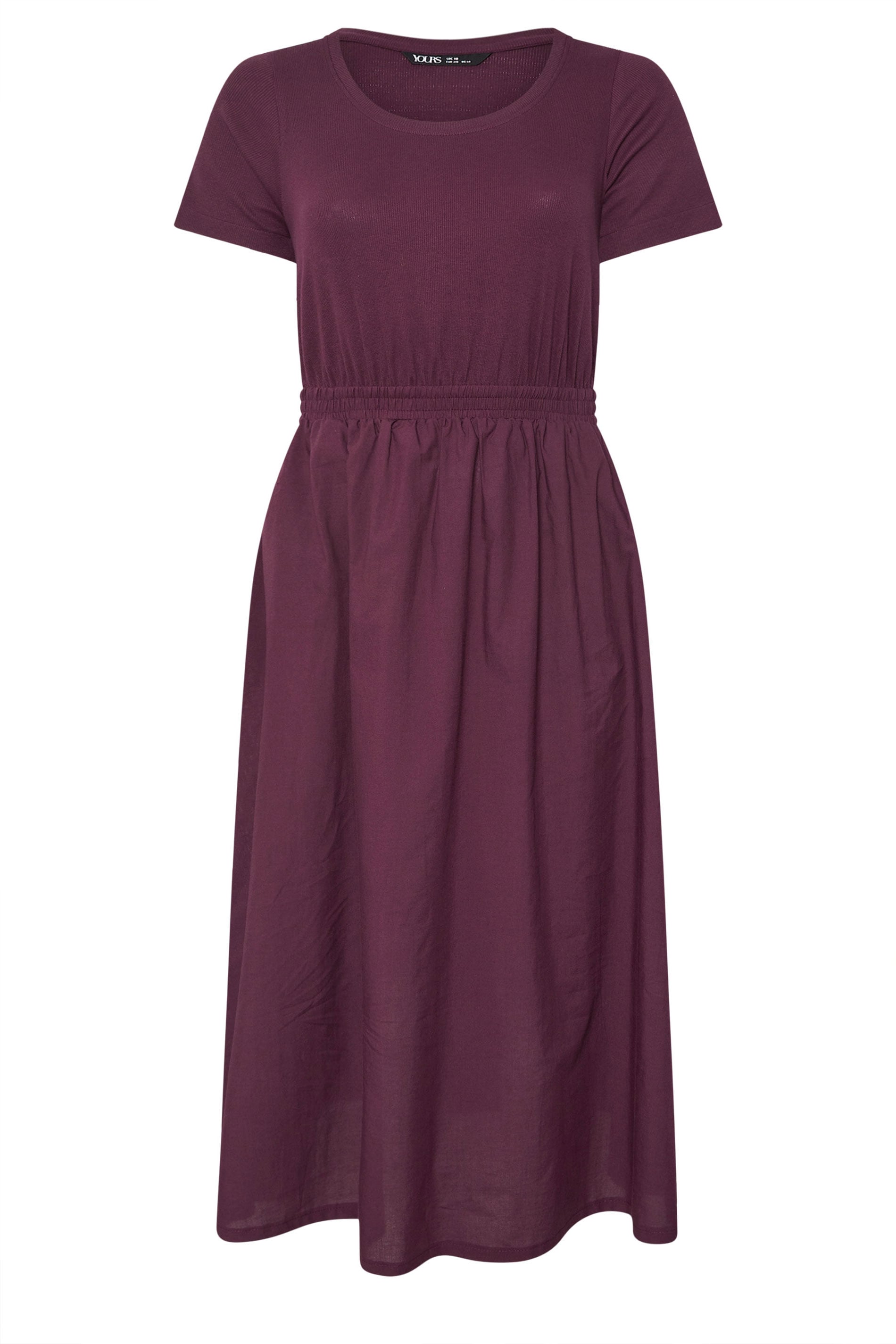YOURS Curve Dark Purple Mixed Fabric Maxi Dress | Yours Clothing 5