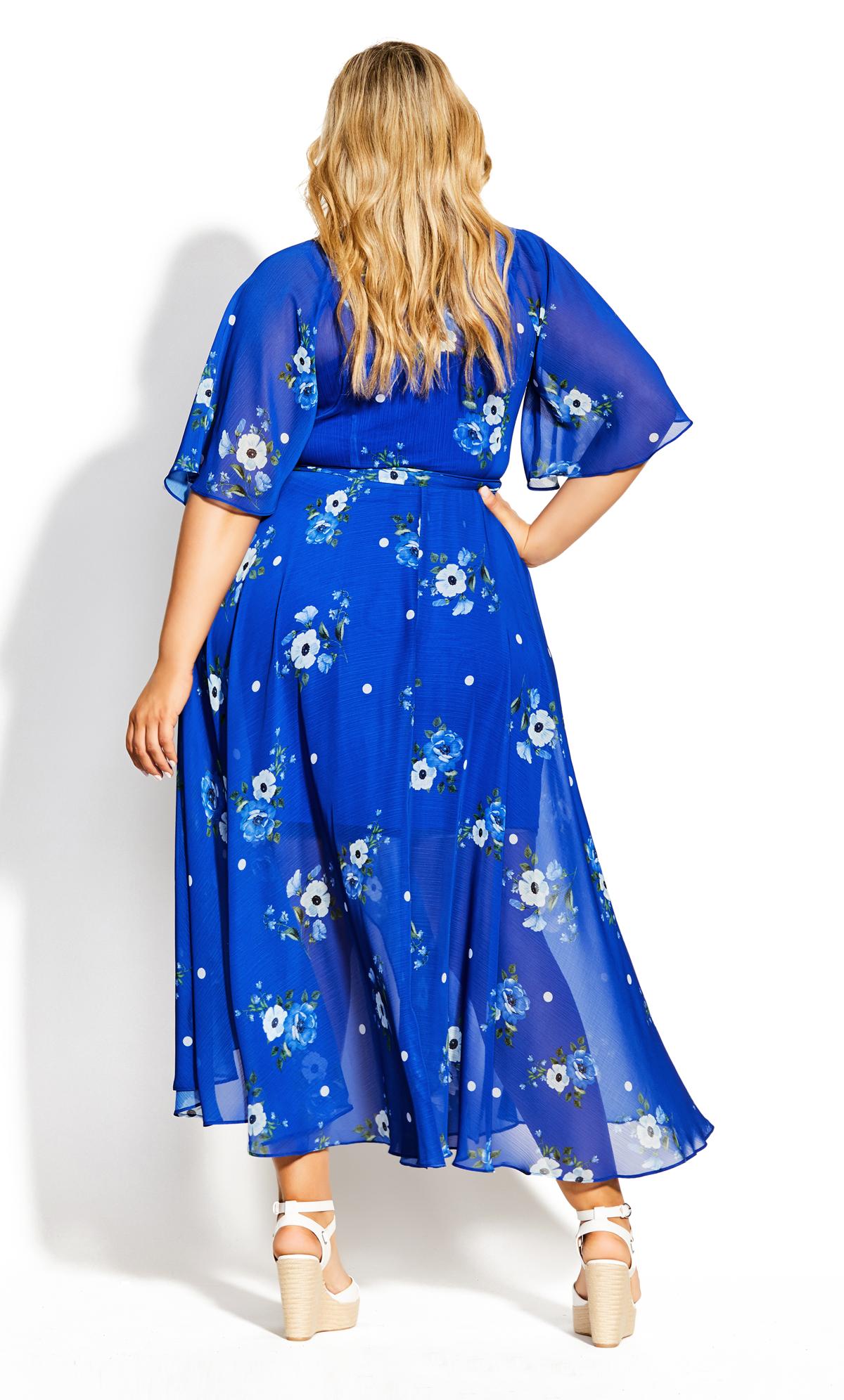 Blue Floral Wrap Maxi Dress 2