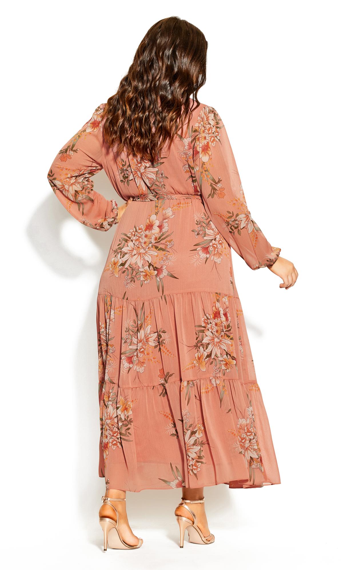 City Chic Pink Floral Tiered Maxi Dress 2