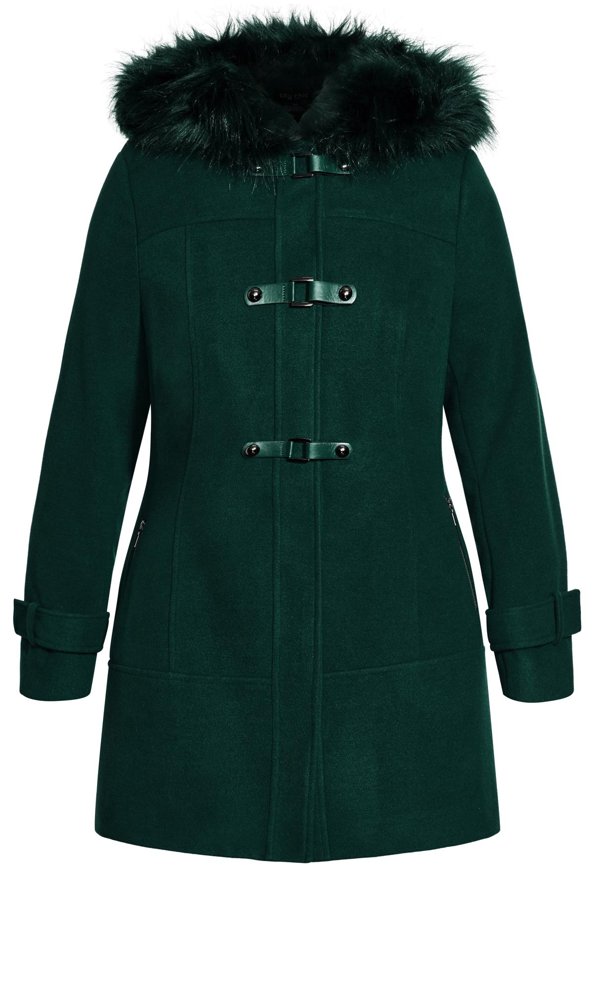 Green Wonderwall Faux Fur Hood Coat 2