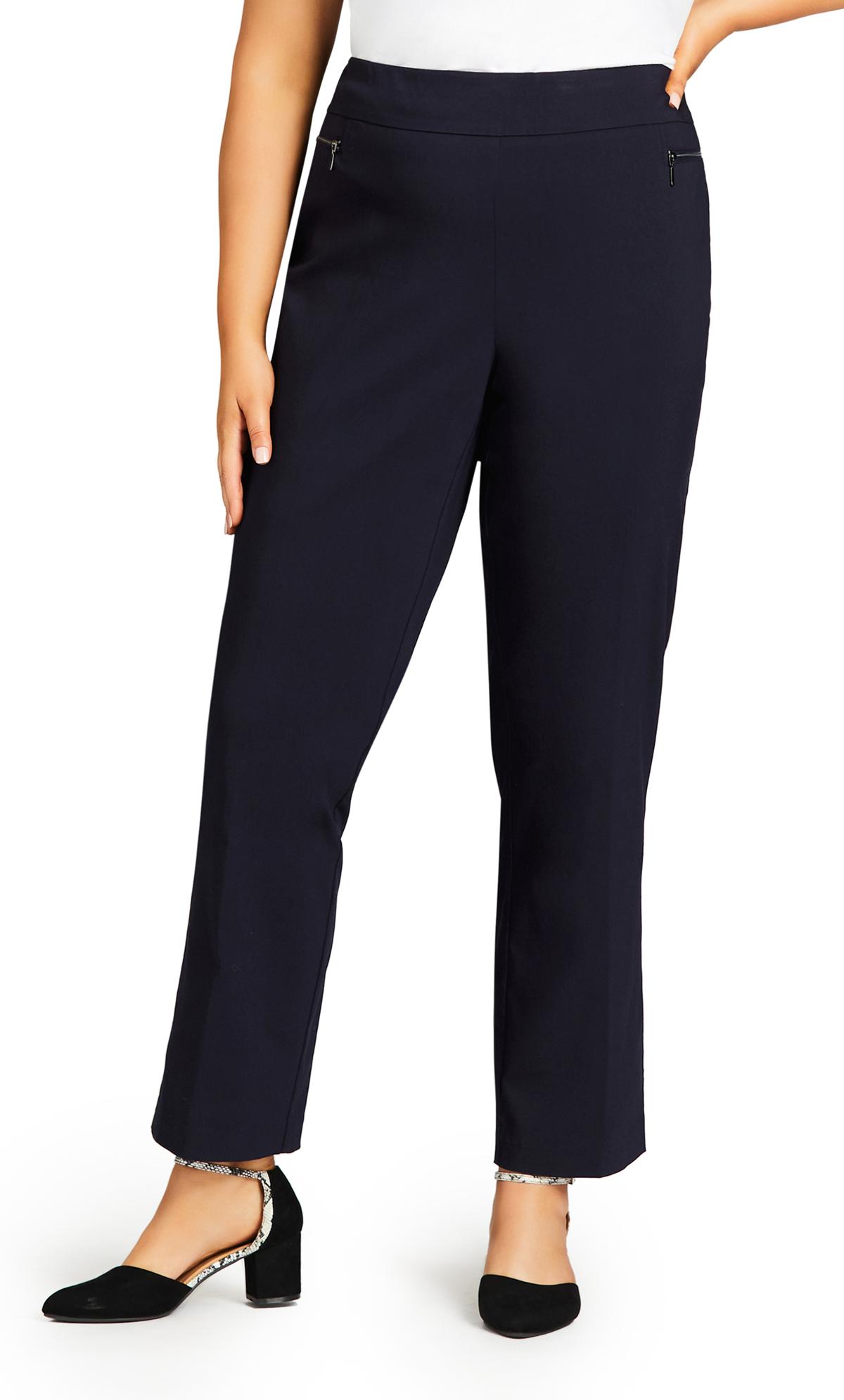Super Stretch Zip Pocket Straight Leg Tall Length Navy Blue Trouser 1