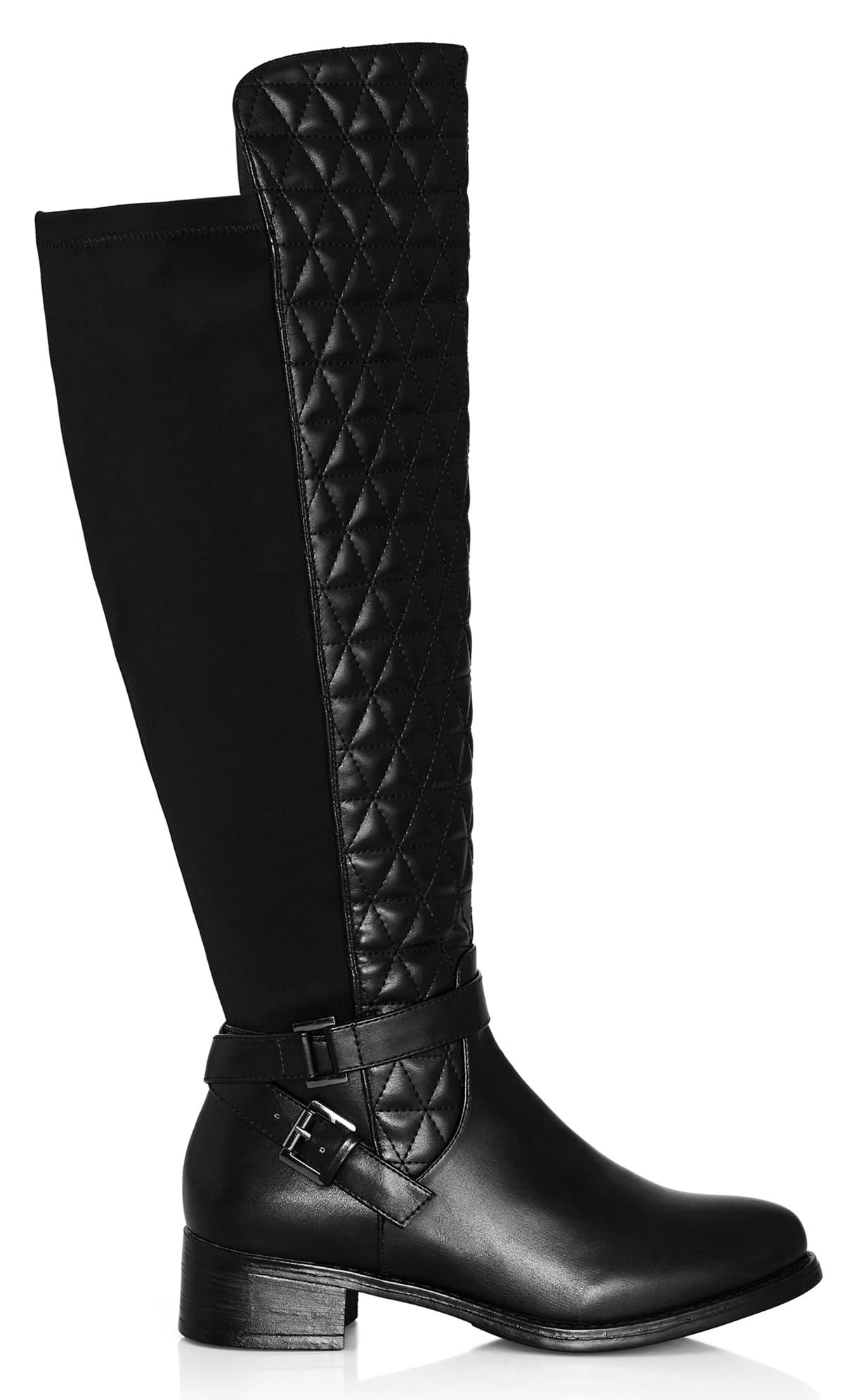 Diana Quilted Tall Wide Width Boot Black 2