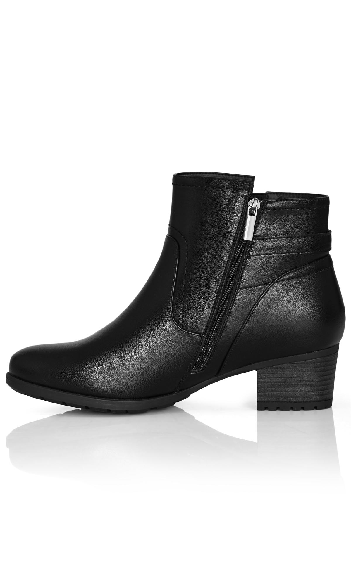 Cloudwalker Black Strap Ankle Boots | Evans