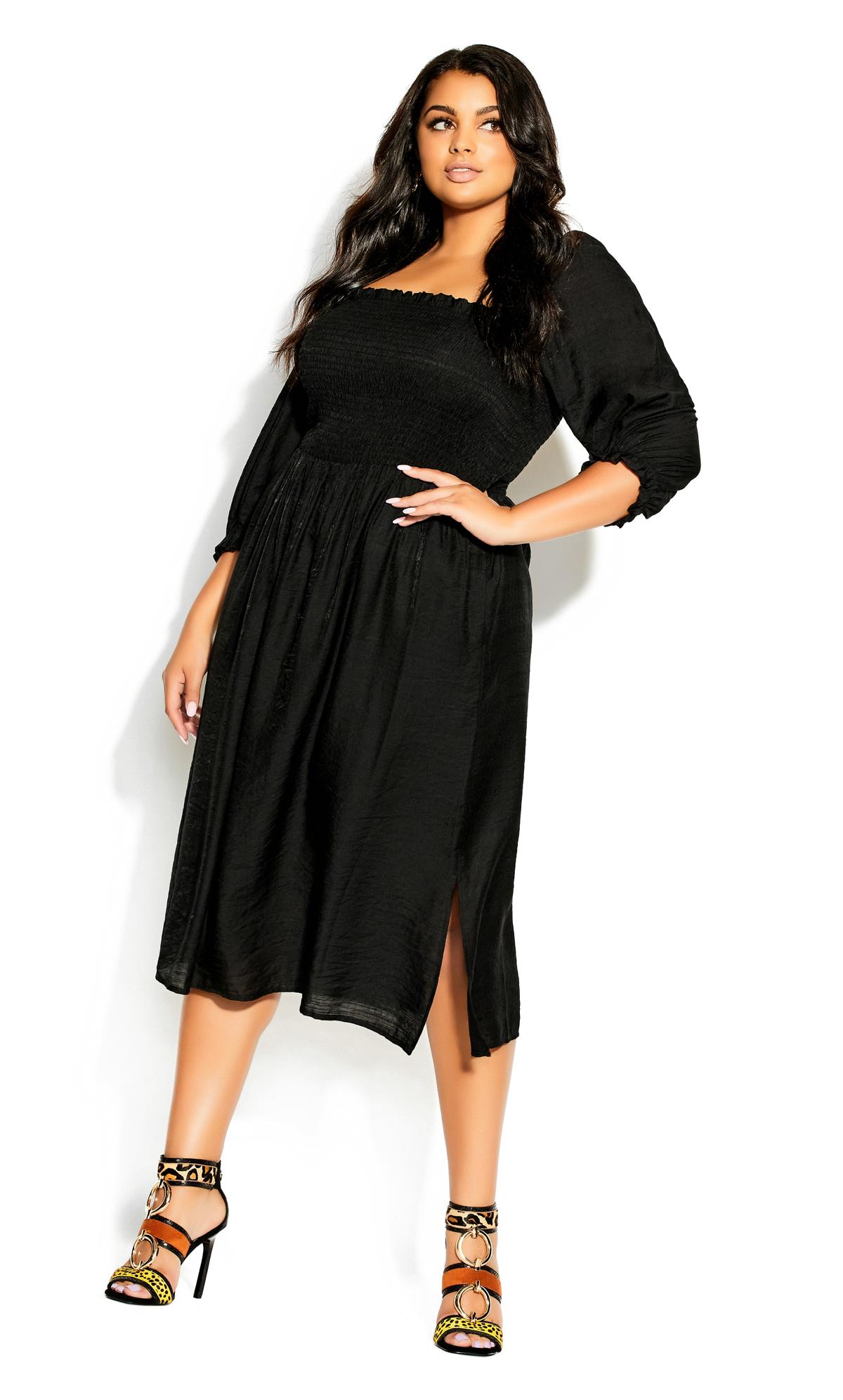 Plus Size Black Fearless Midi Dress 2
