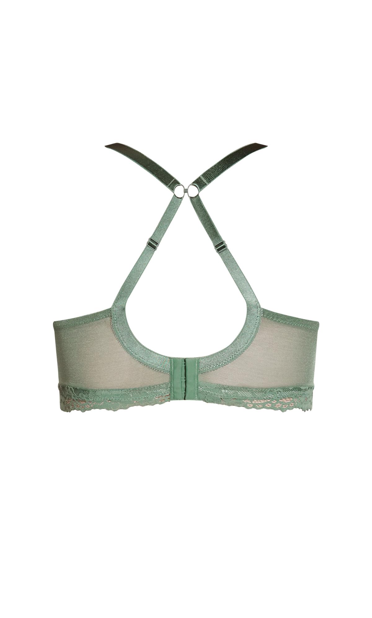 Wire Free Lace Green Bra