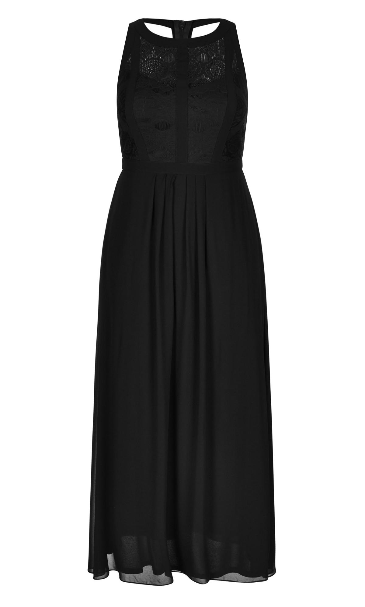 Evans Black Panelled Bodice Maxi Dress | Evans