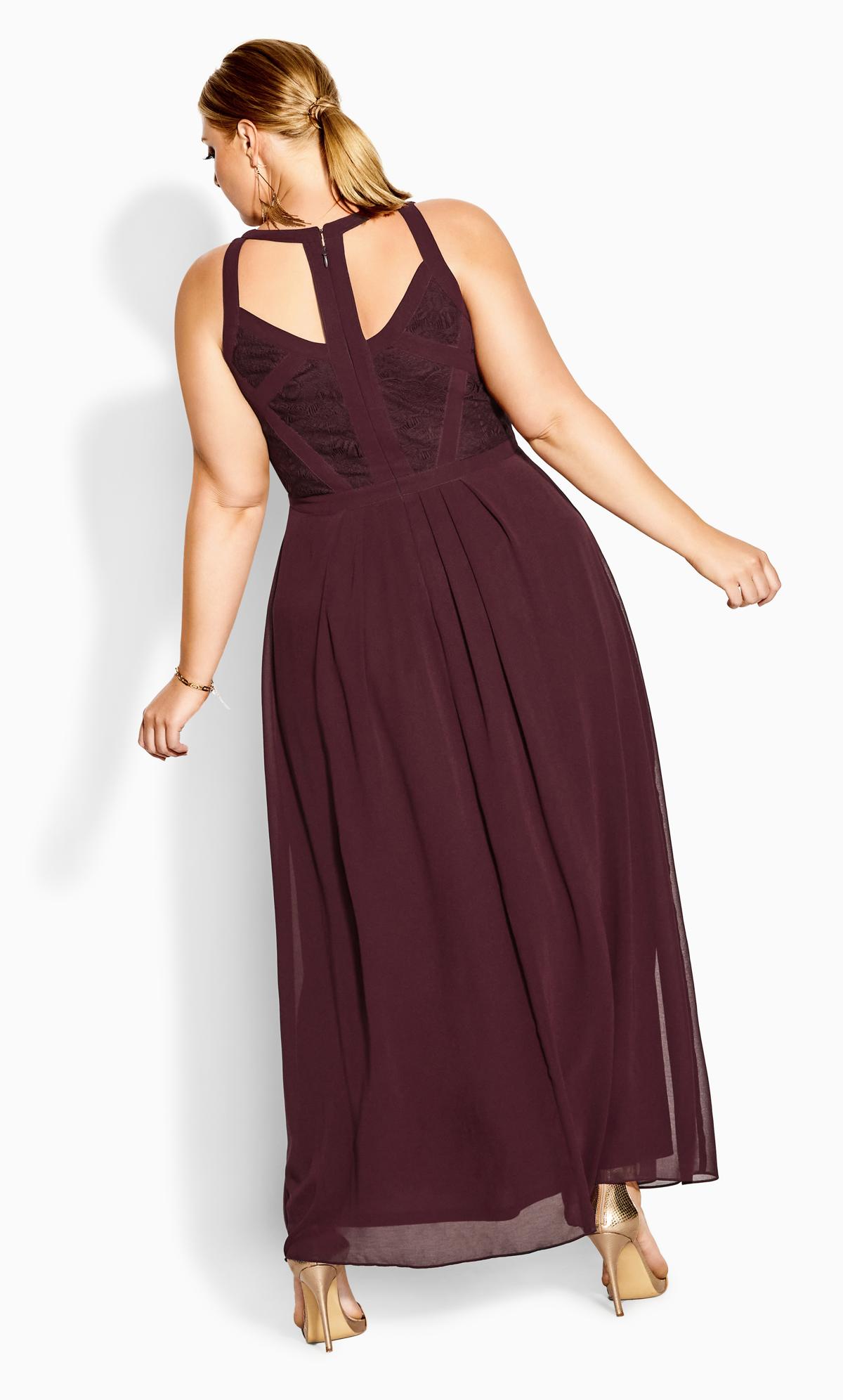 Red Panelled Bodice Maxi Dress  2