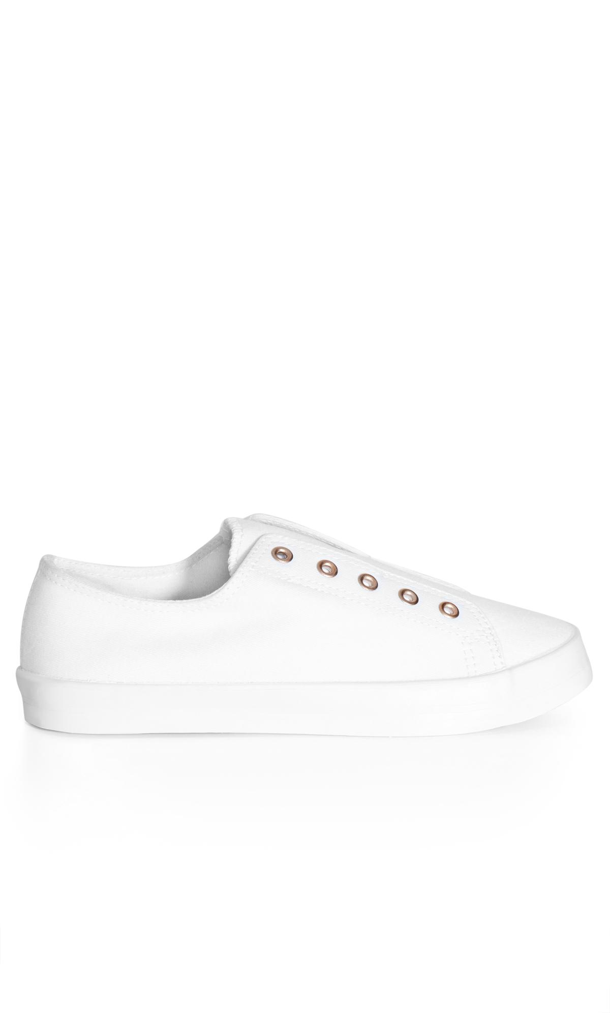 Wide Fit Laceless Trainer - white 2