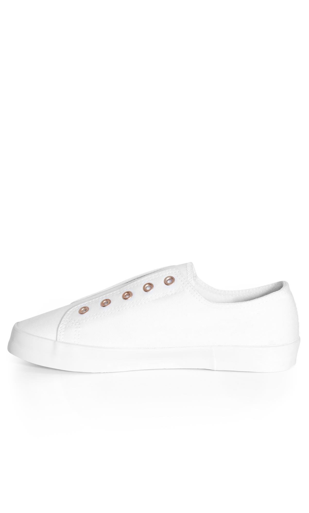 Wide Fit Laceless Trainer - white | Evans
