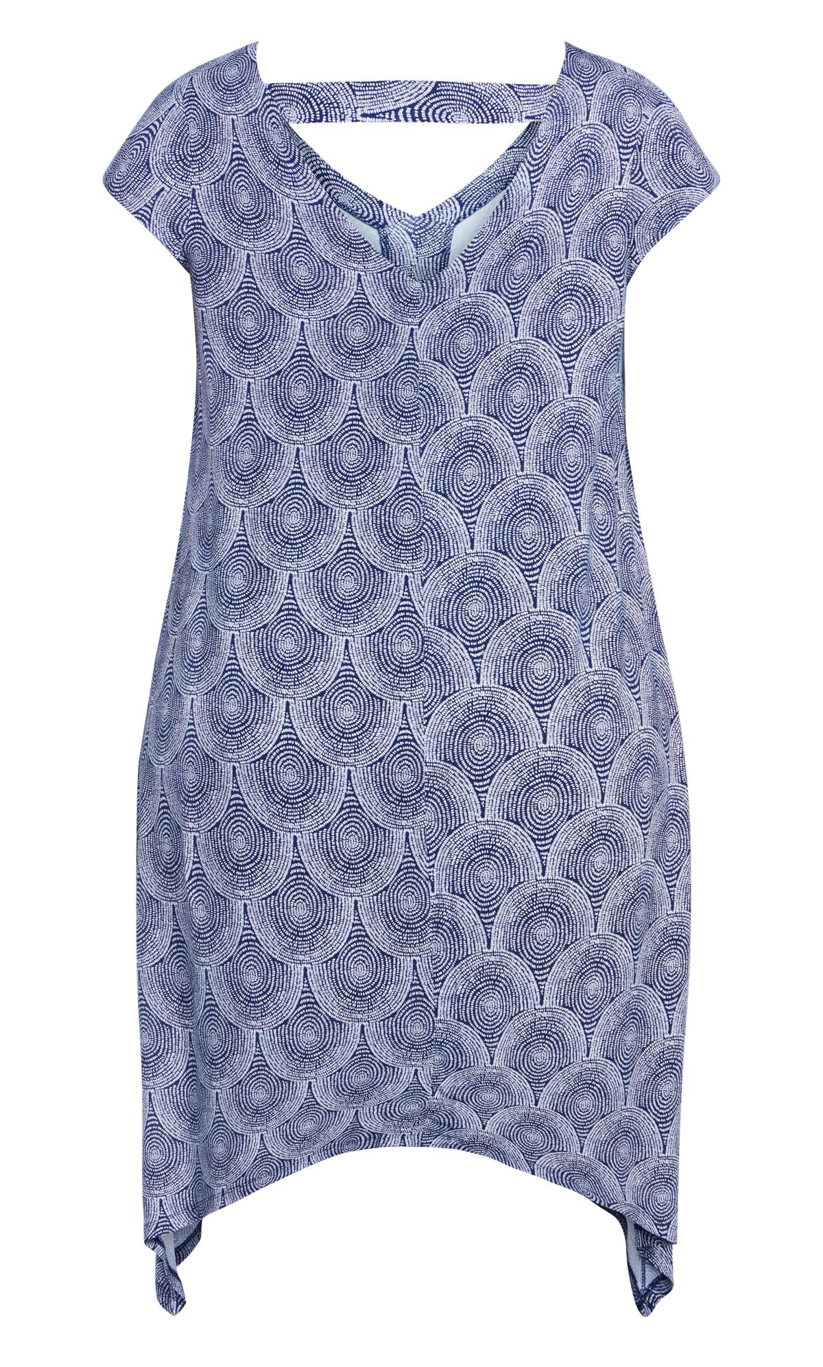 Knit Blue Tile Print Dress 3