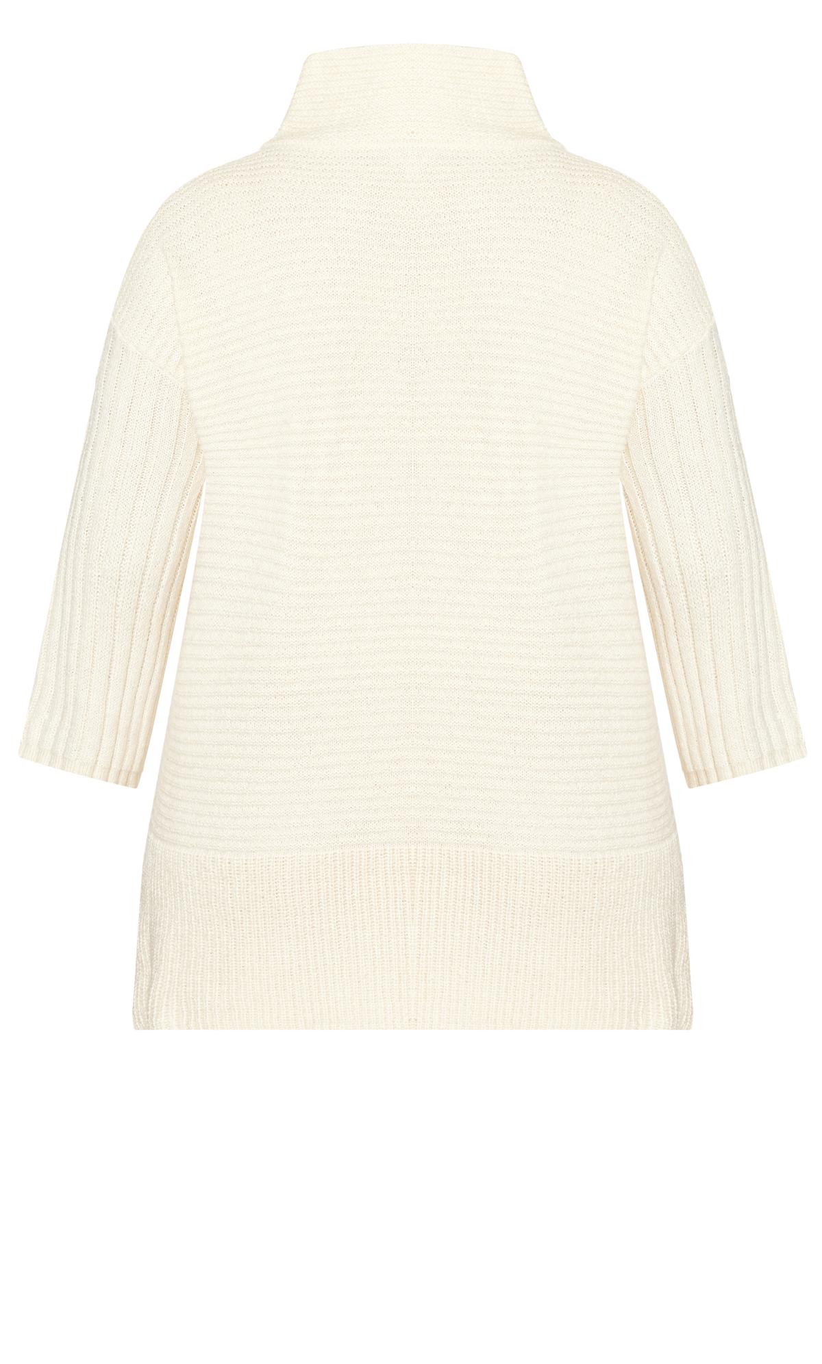 Evans Cream Roll Neck Knitted Jumper | Evans