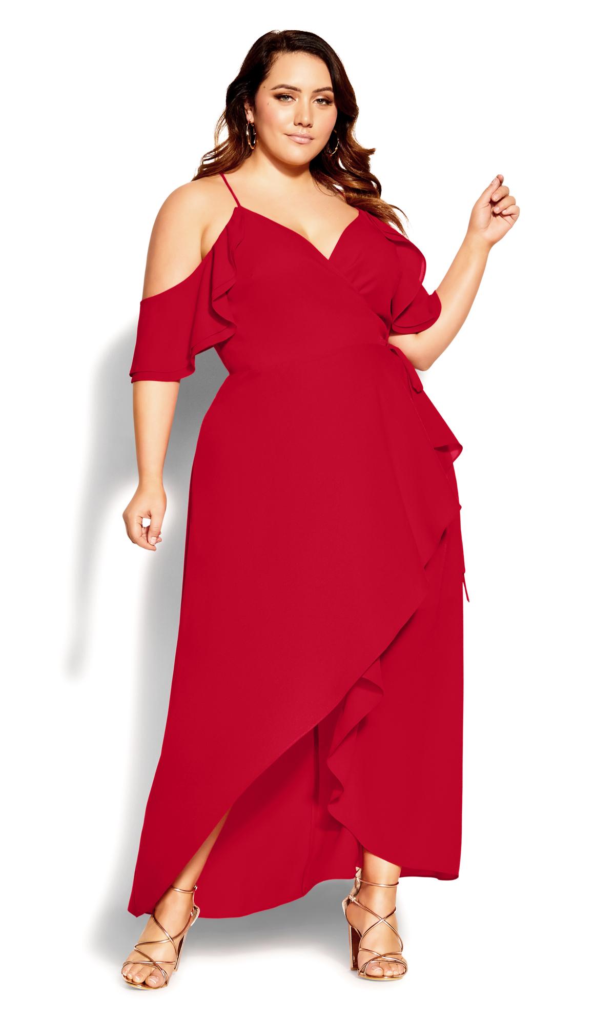 City Chic Red Wrap Maxi Occasion Dress 2