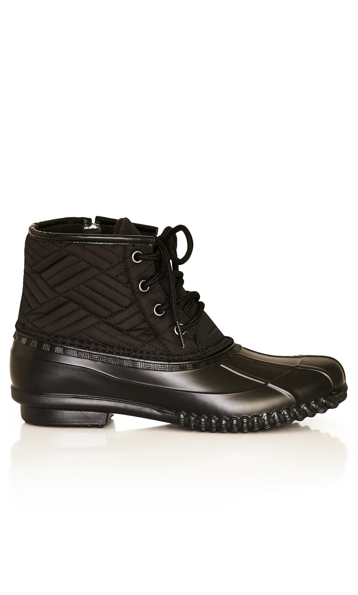 Mona Wide Fit Black Quilted Weather Boot 2