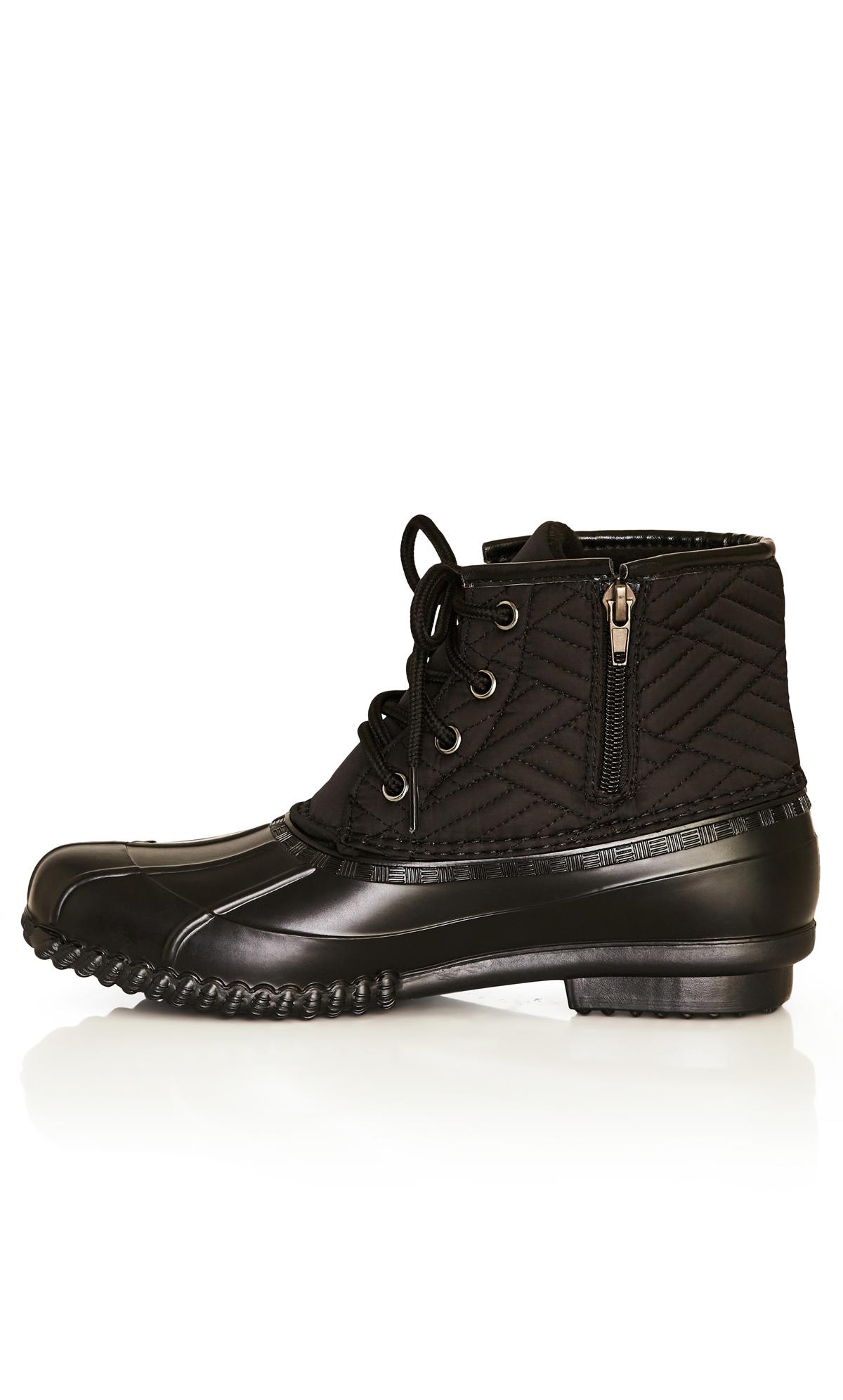 Mona Wide Fit Black Quilted Weather Boot 3