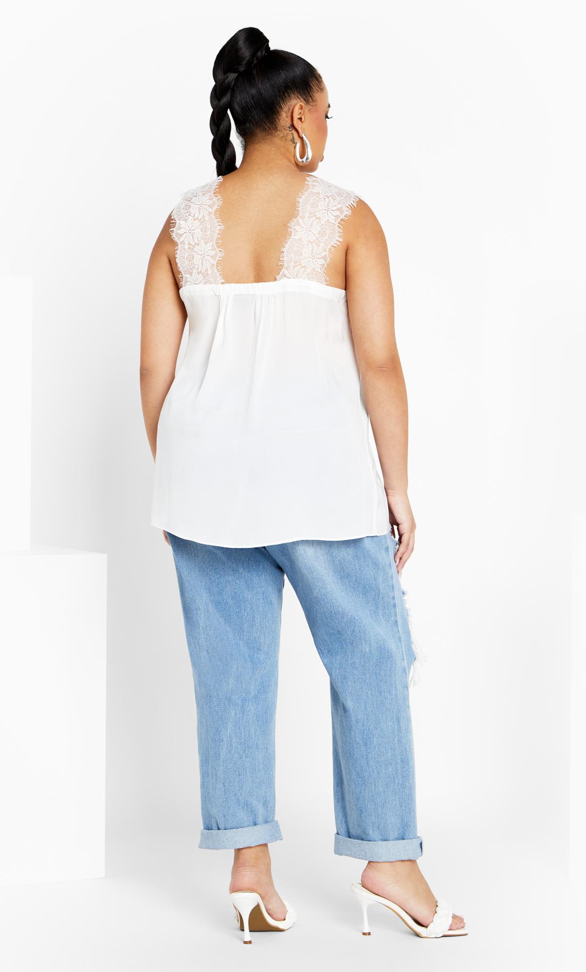 Lace Trim Tank Top Plus Size