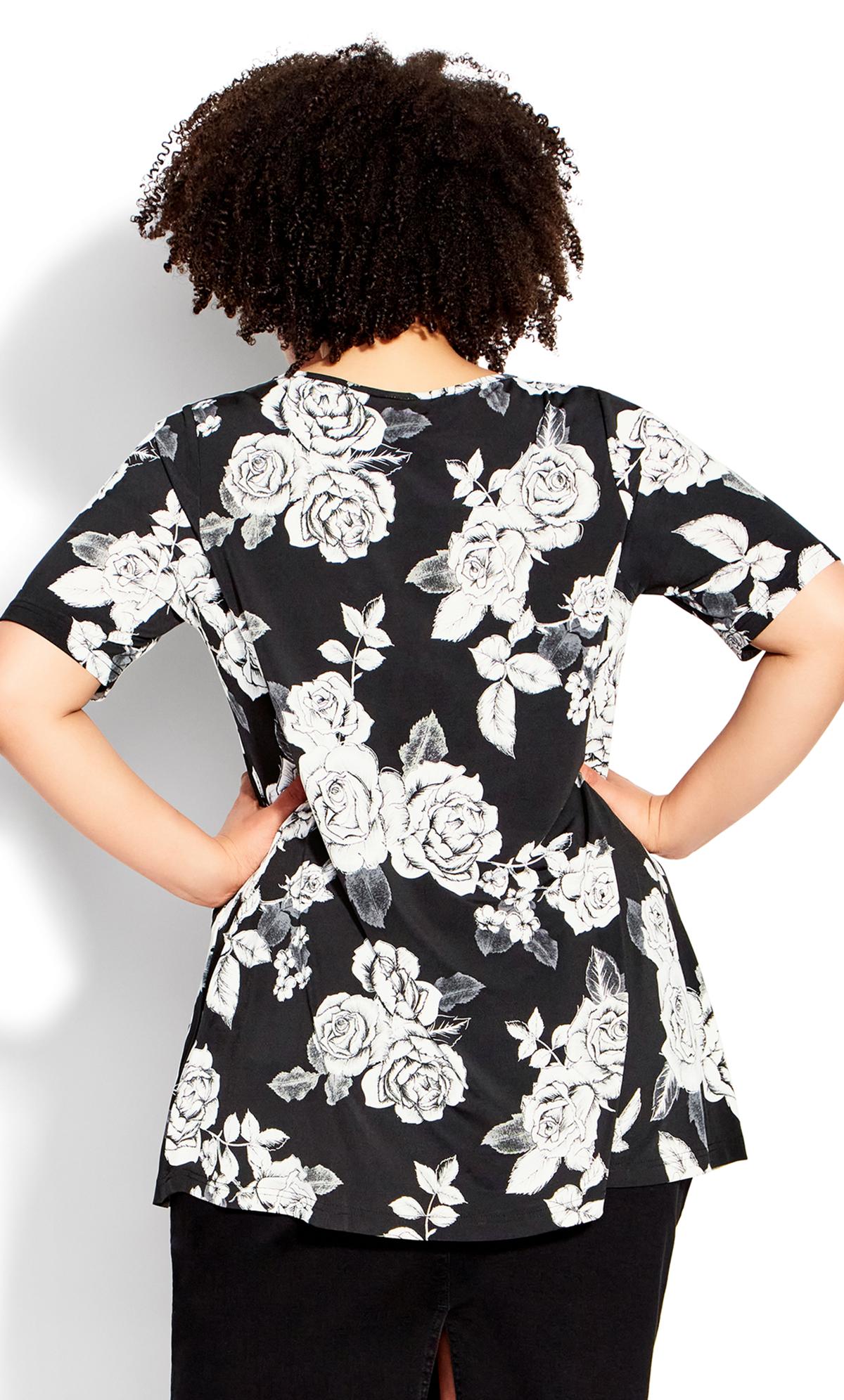 Luv Pleat Front Black Floral Tunic 2