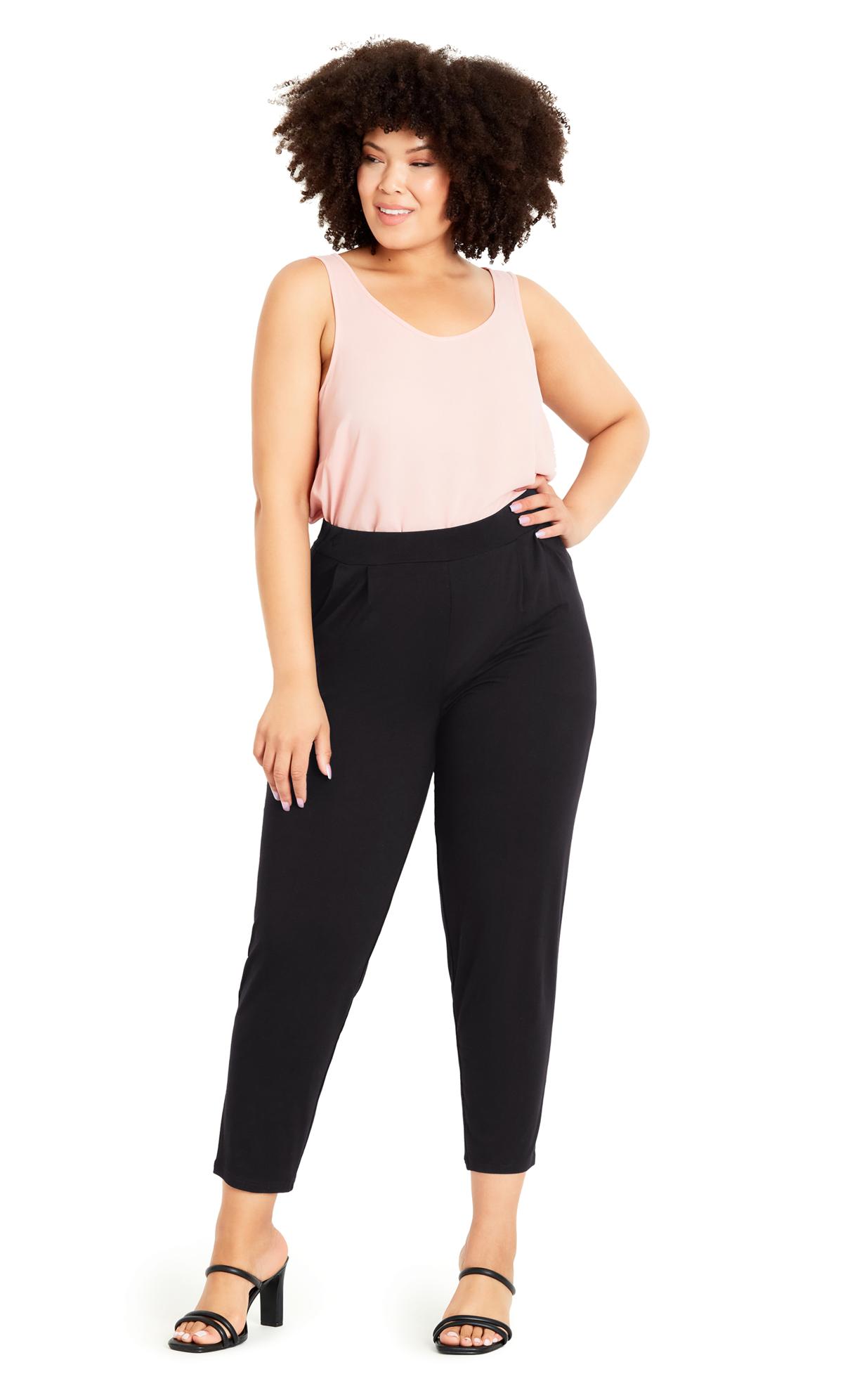 Jersey Tapered Black Trousers 1