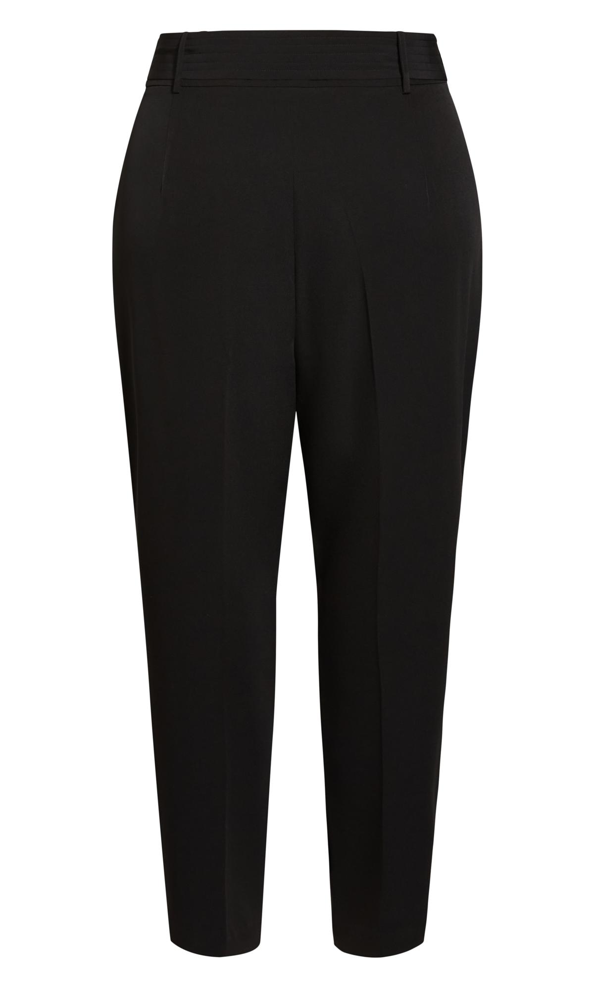 Evans Black Belted Straight Leg Trousers | Evans