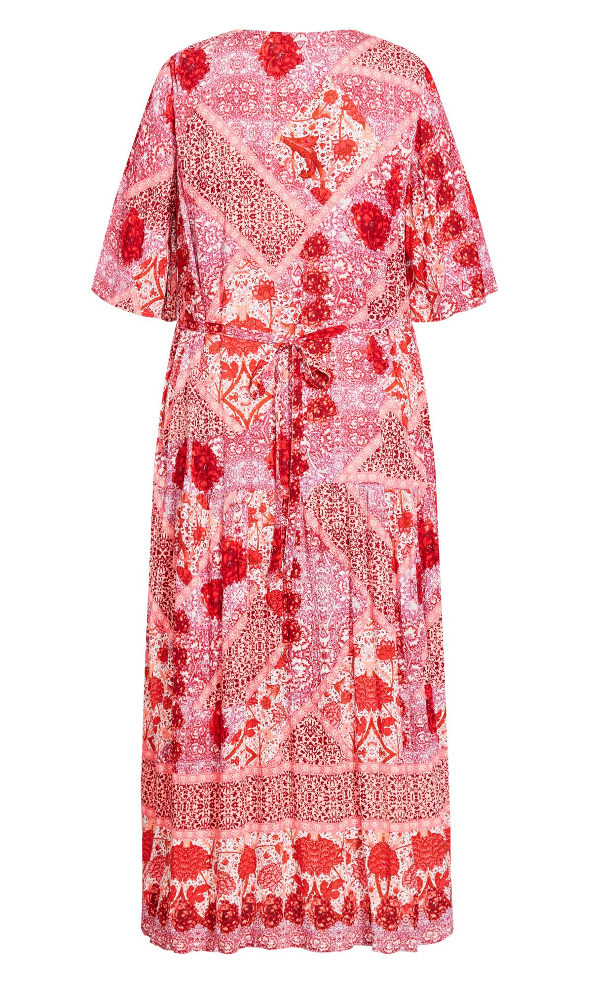 Val Pink Crinkle Border Maxi Dress | Evans