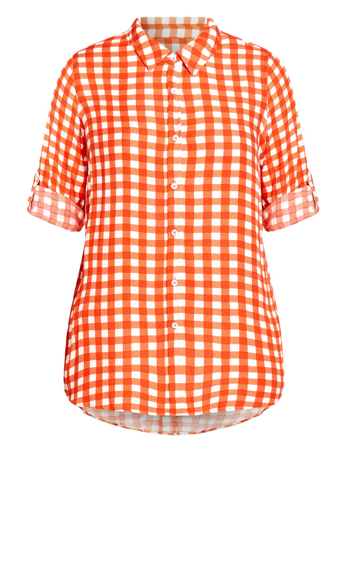 Izabel Check Tangerine Shirt 2