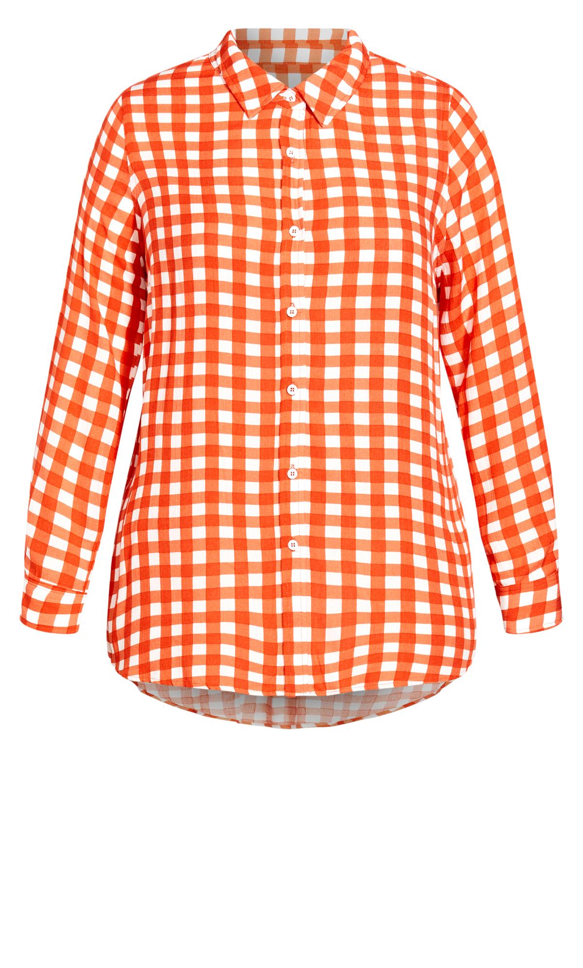 Izabel Check Tangerine Shirt 3