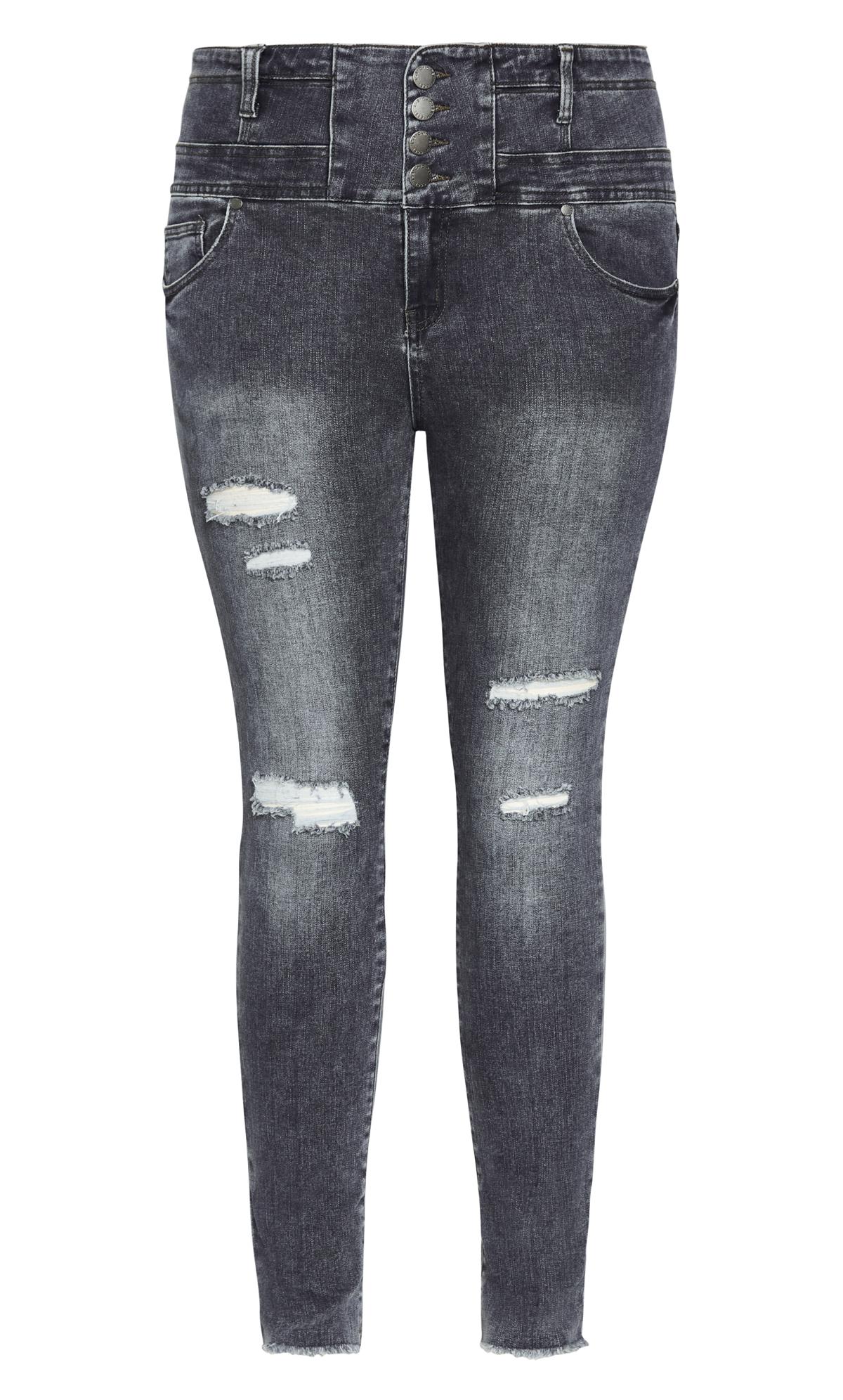 Asos Collection Rivington High Waist Denim Jegging In Shadow Gray With  Ripped Knee, $54, Asos
