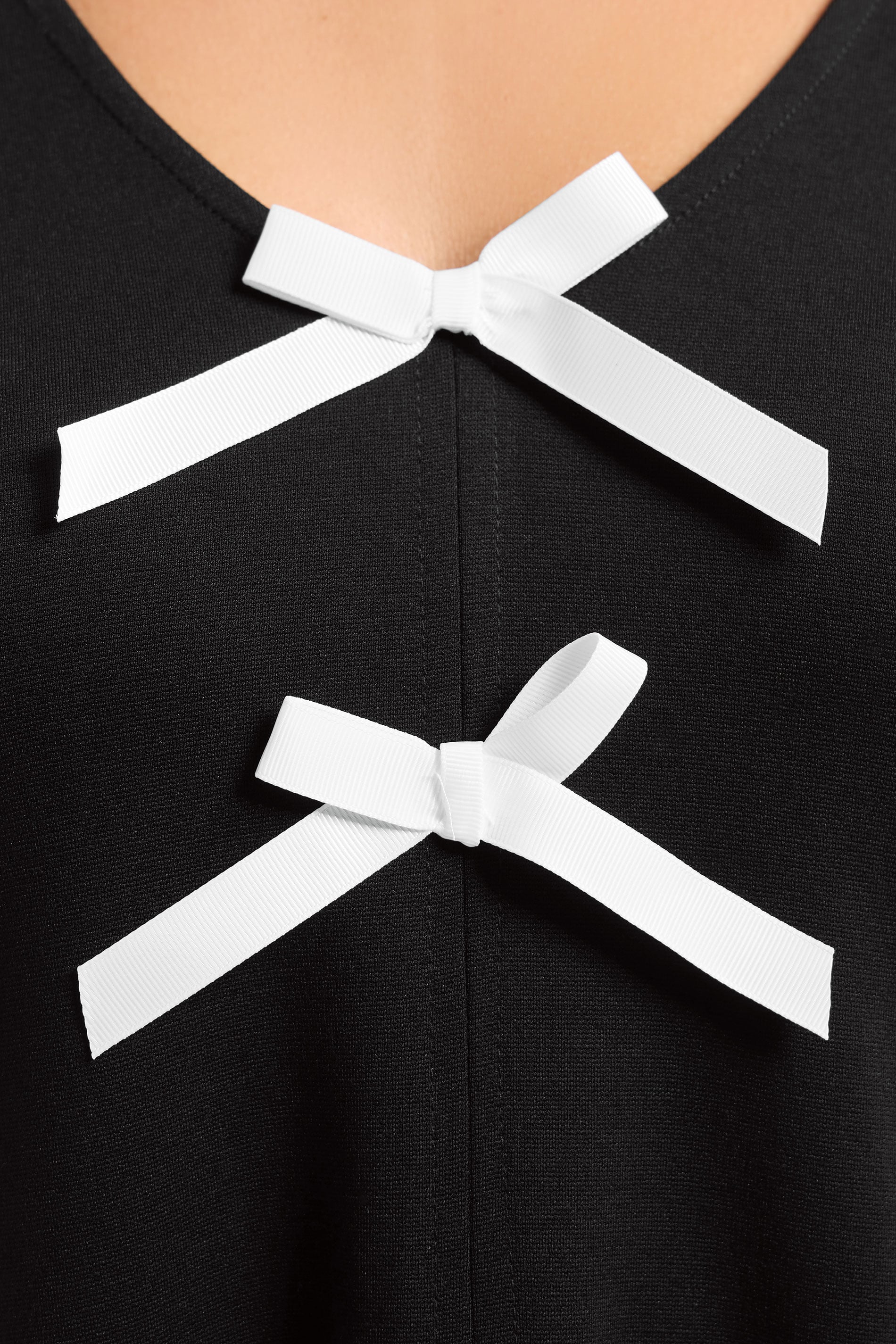 YOURS Plus Size Black Bow Detail Tunic Dress | Yours Clothing 5