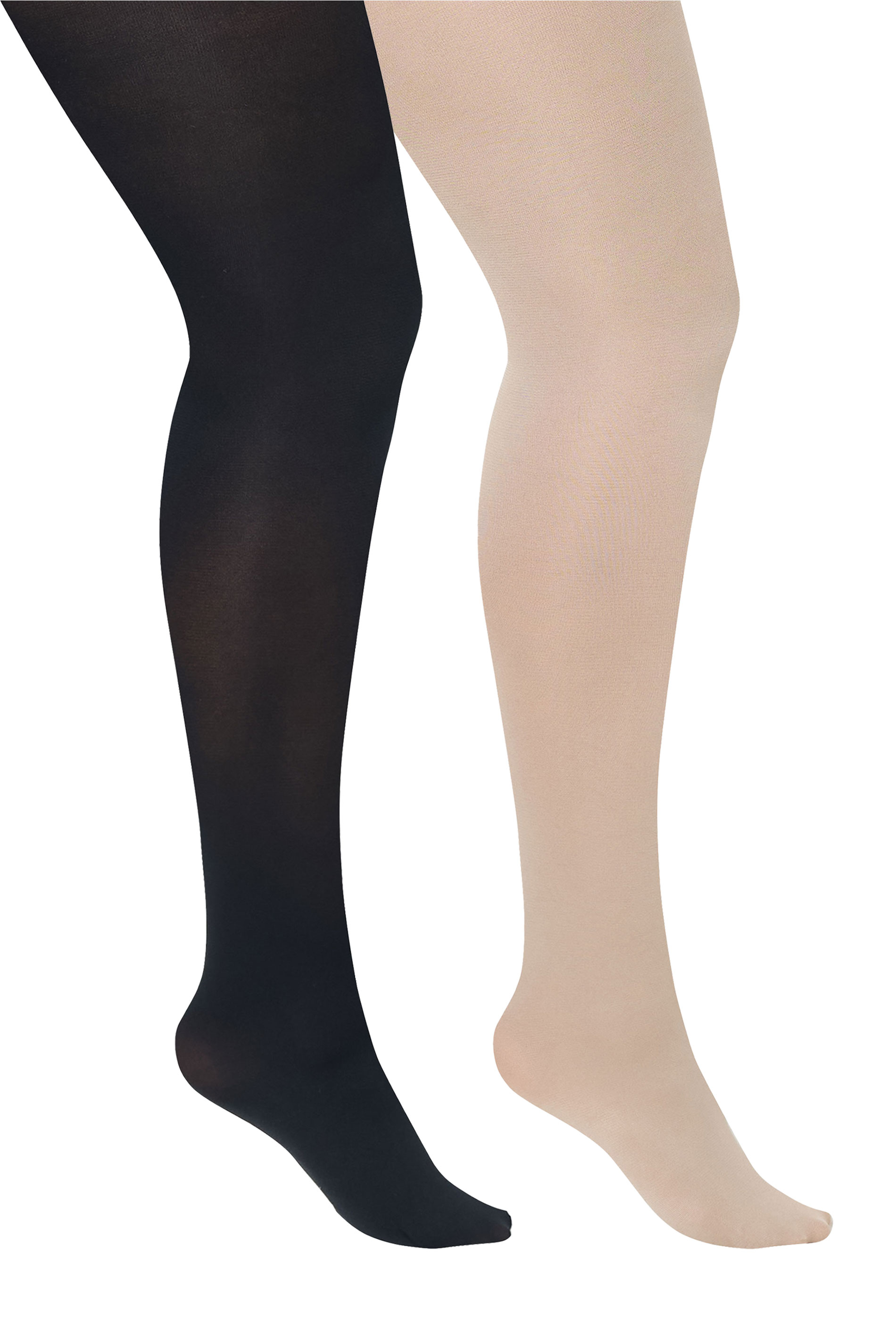 YOURSET 2 PACK Nude & Black 100 Denier Tights | Yours Clothing 3