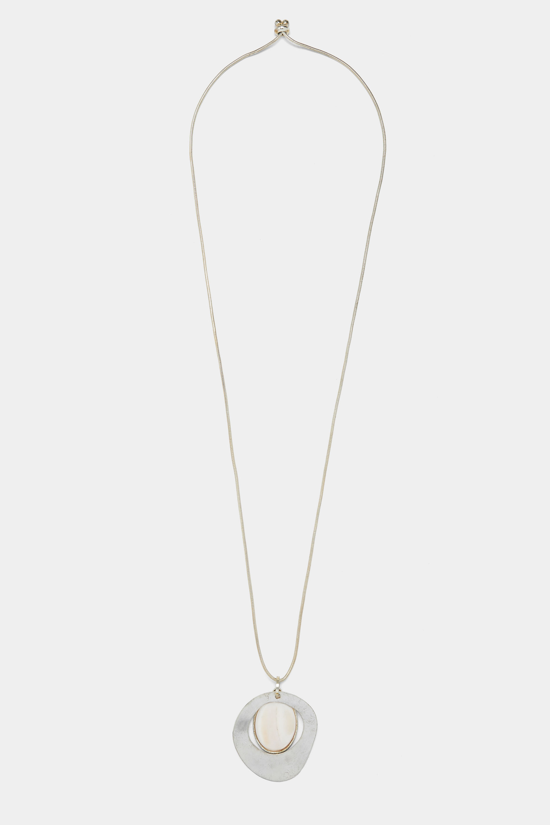 Silver Tone Gemstone Pendant Necklace | Yours Clothing   3