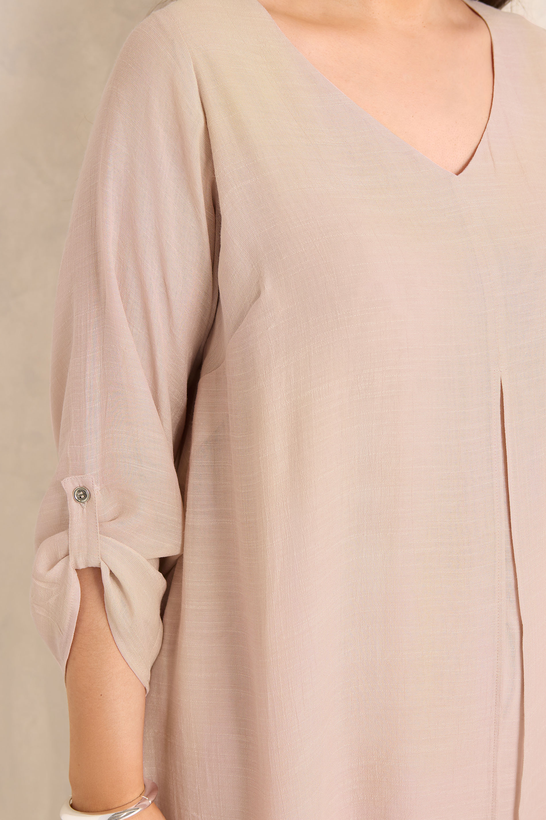 EVANS Plus Size Blush Pink Double Layer Blouse | Evans 4