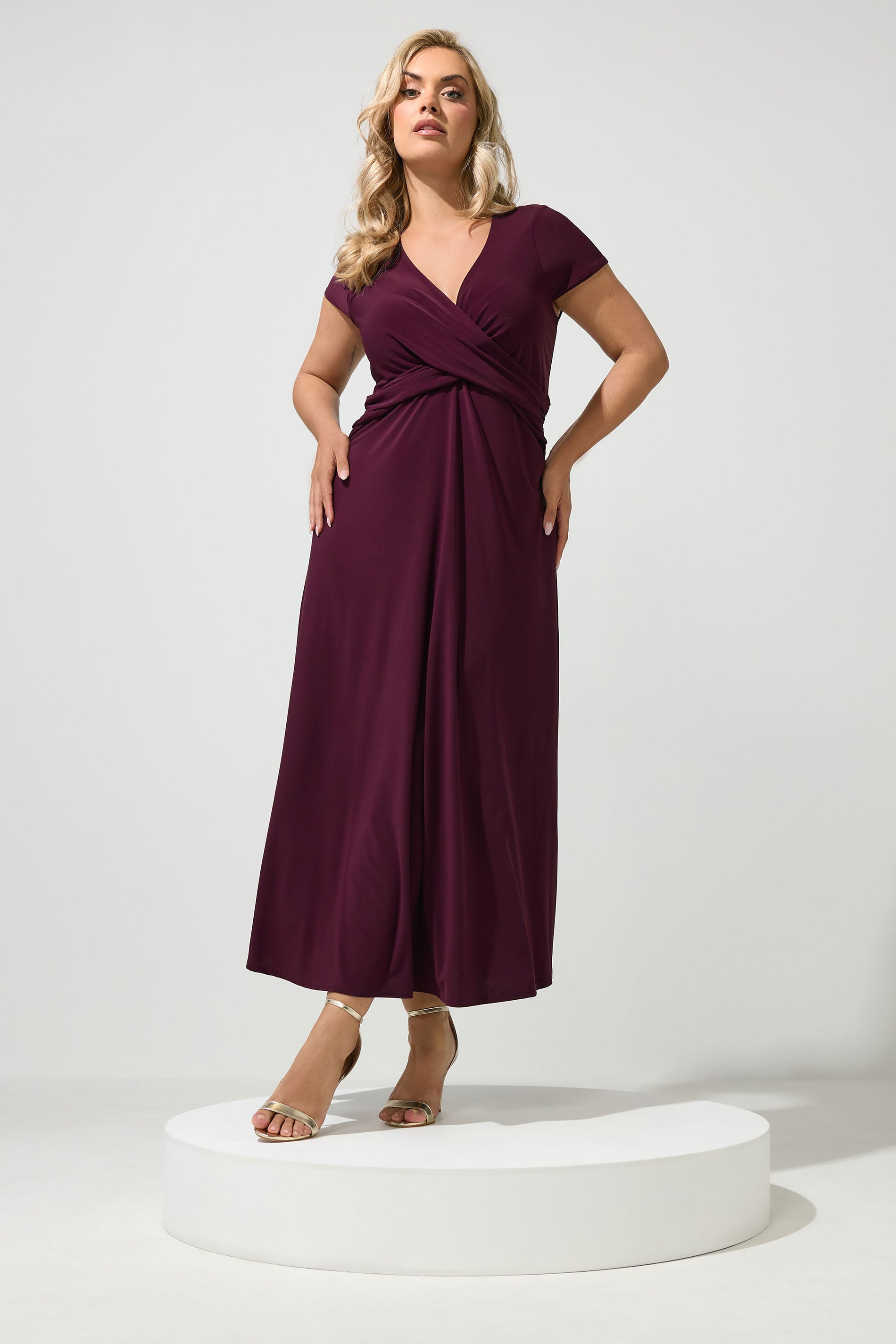 YOURS LONDON Plus Size Purple Twist Front Dress | Yours Clothing 3