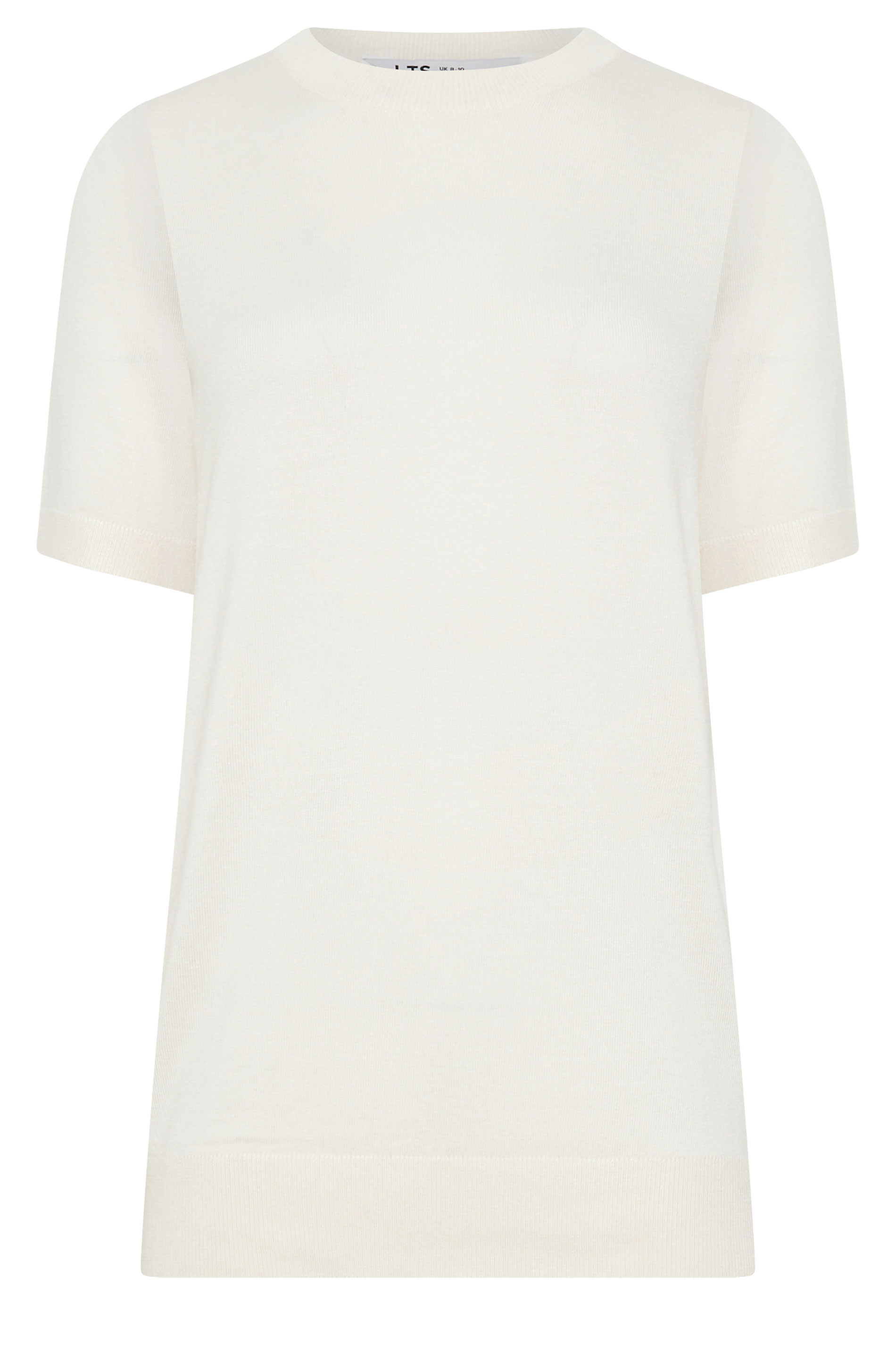 LTS Tall Women's Ivory White Short Sleeve Knit Jumper | Long Tall Sally 5